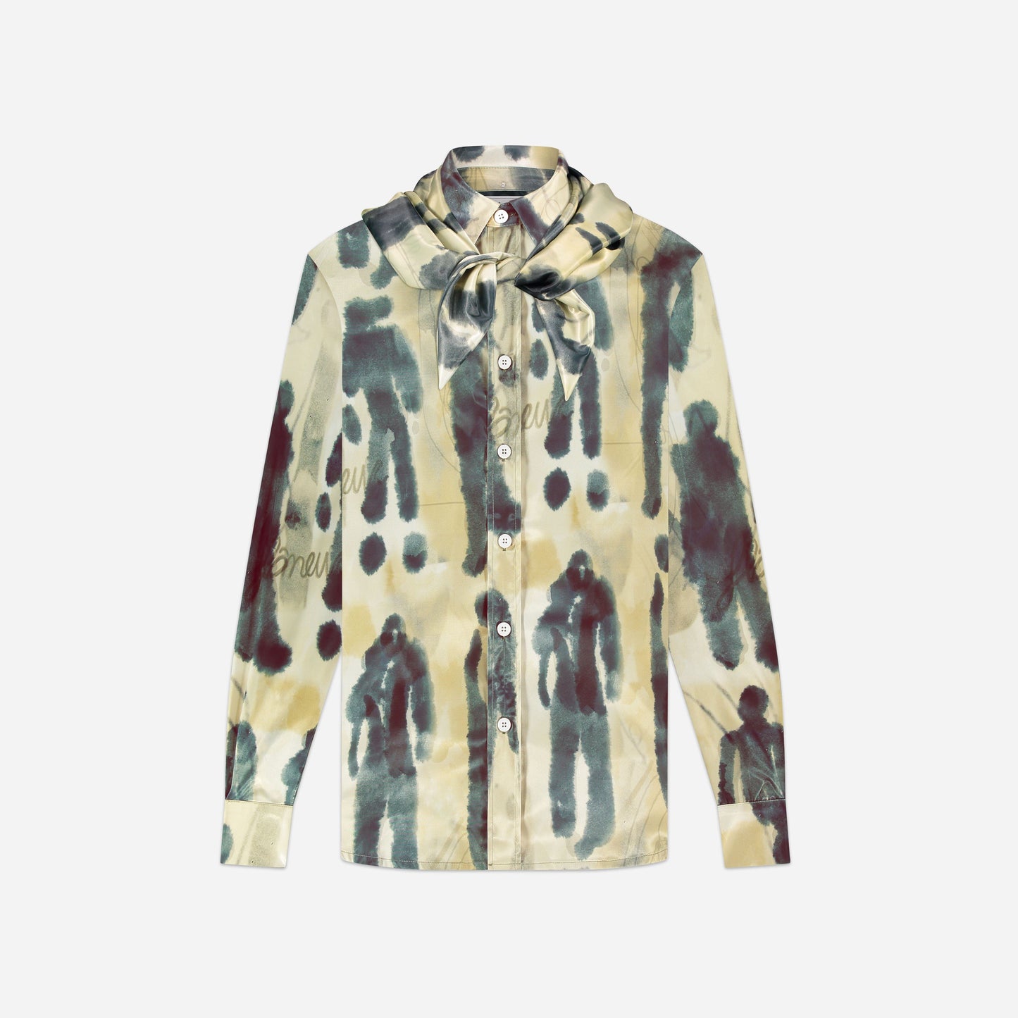 Characters Silk Hooded Shirt | Ecru