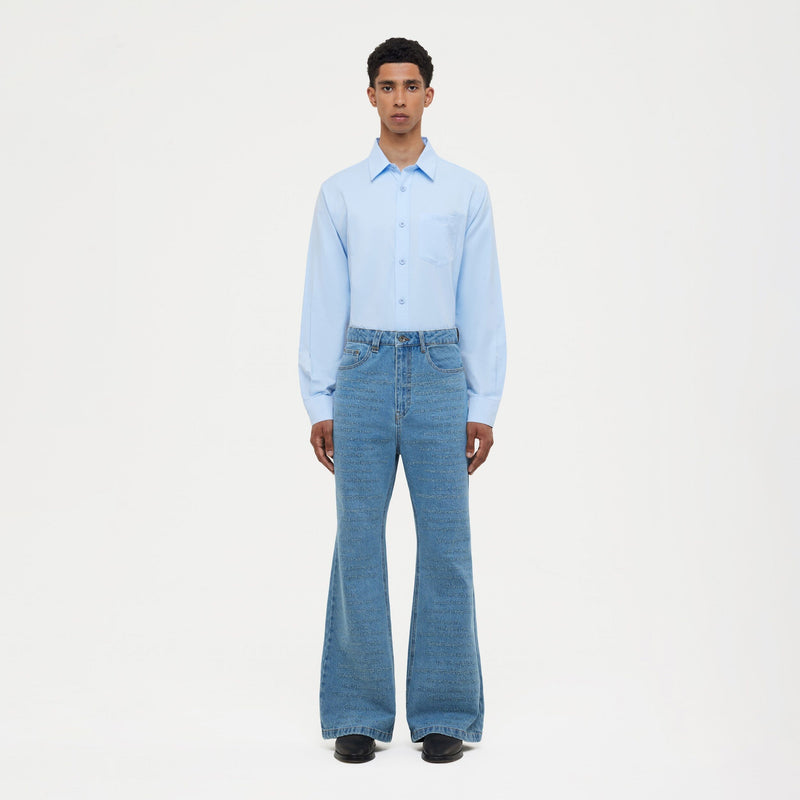 Cotton Poplin Shirt | Blue