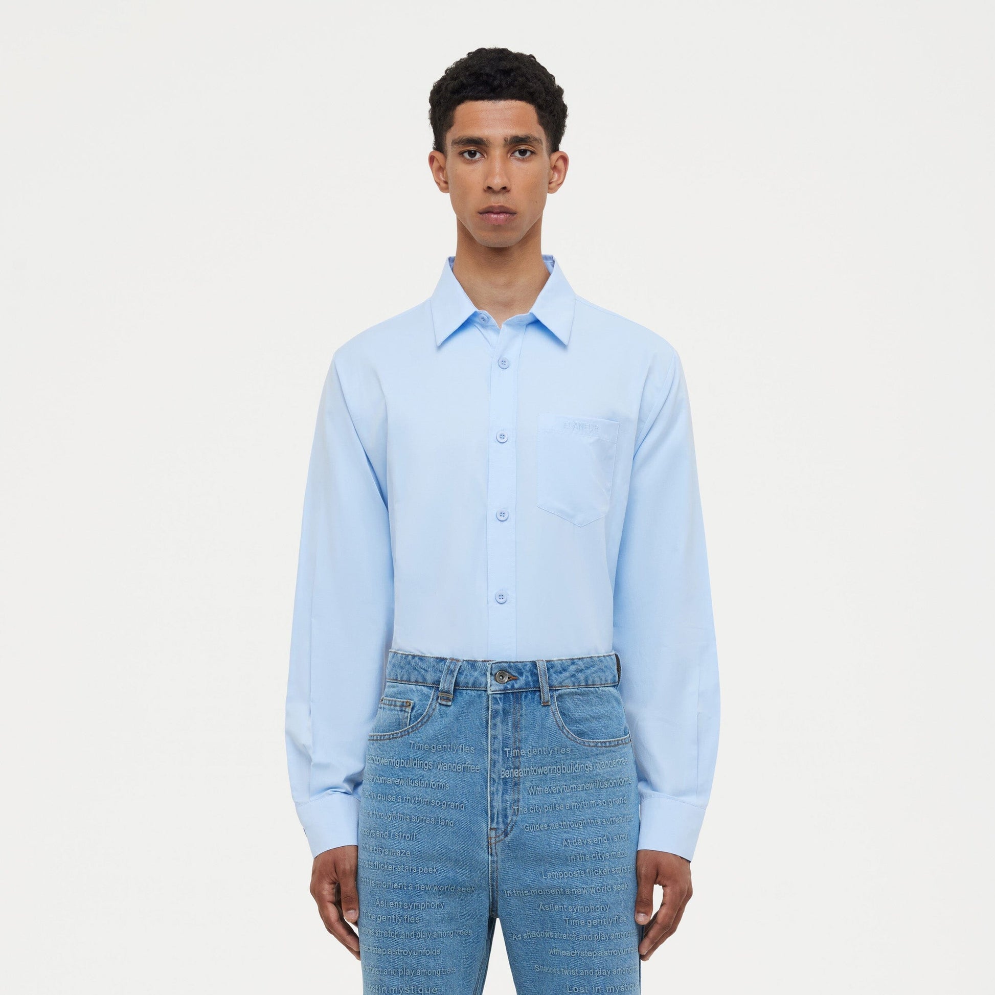 Cotton Poplin Shirt | Blue