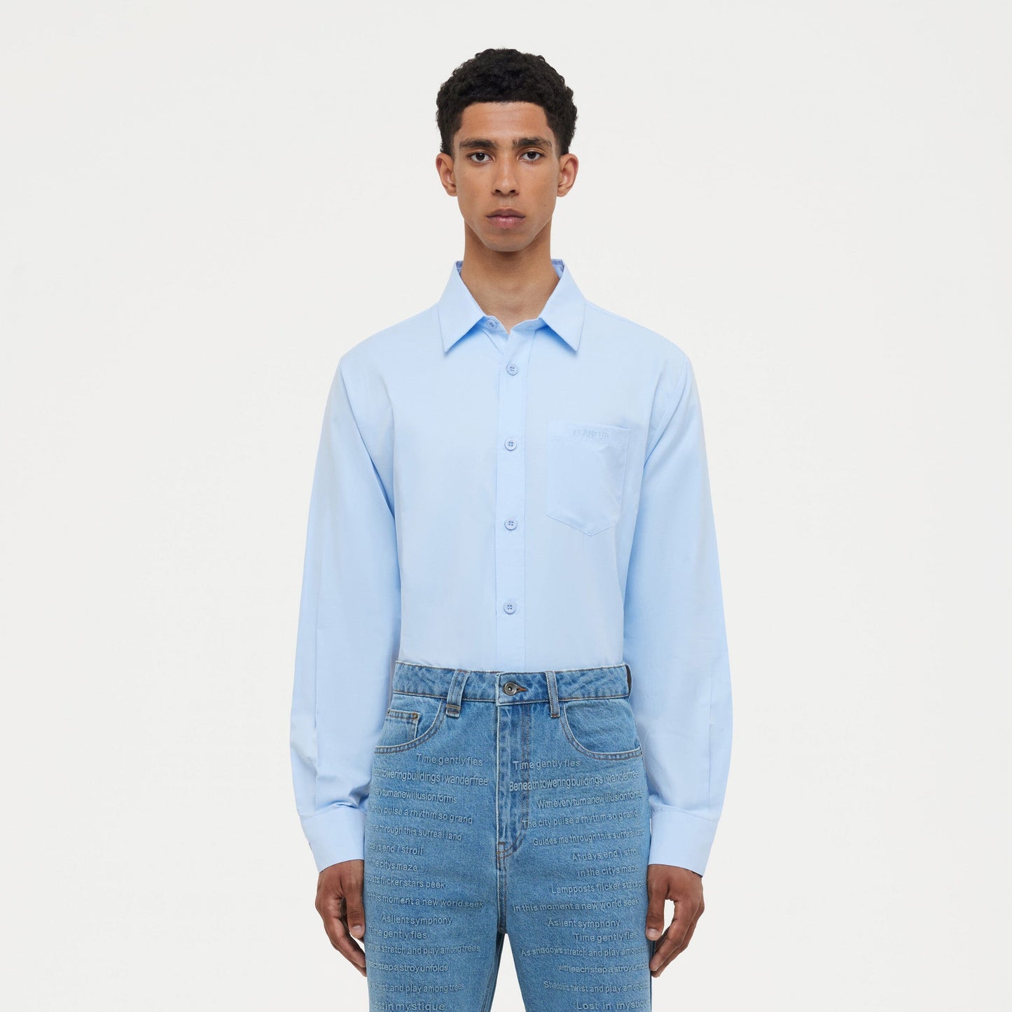 Cotton Poplin Shirt Blue