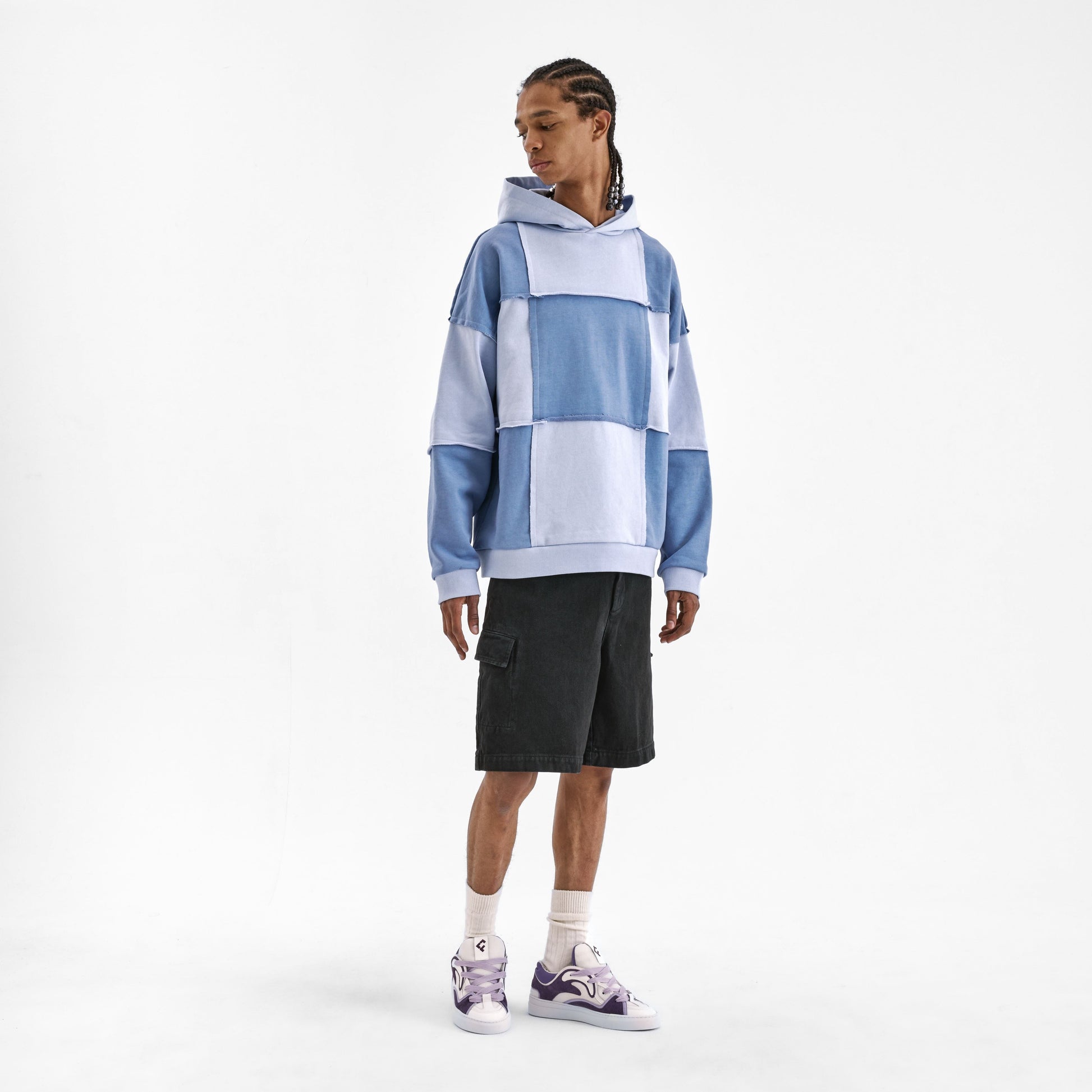 Cut and Sew Hoodie | Blue