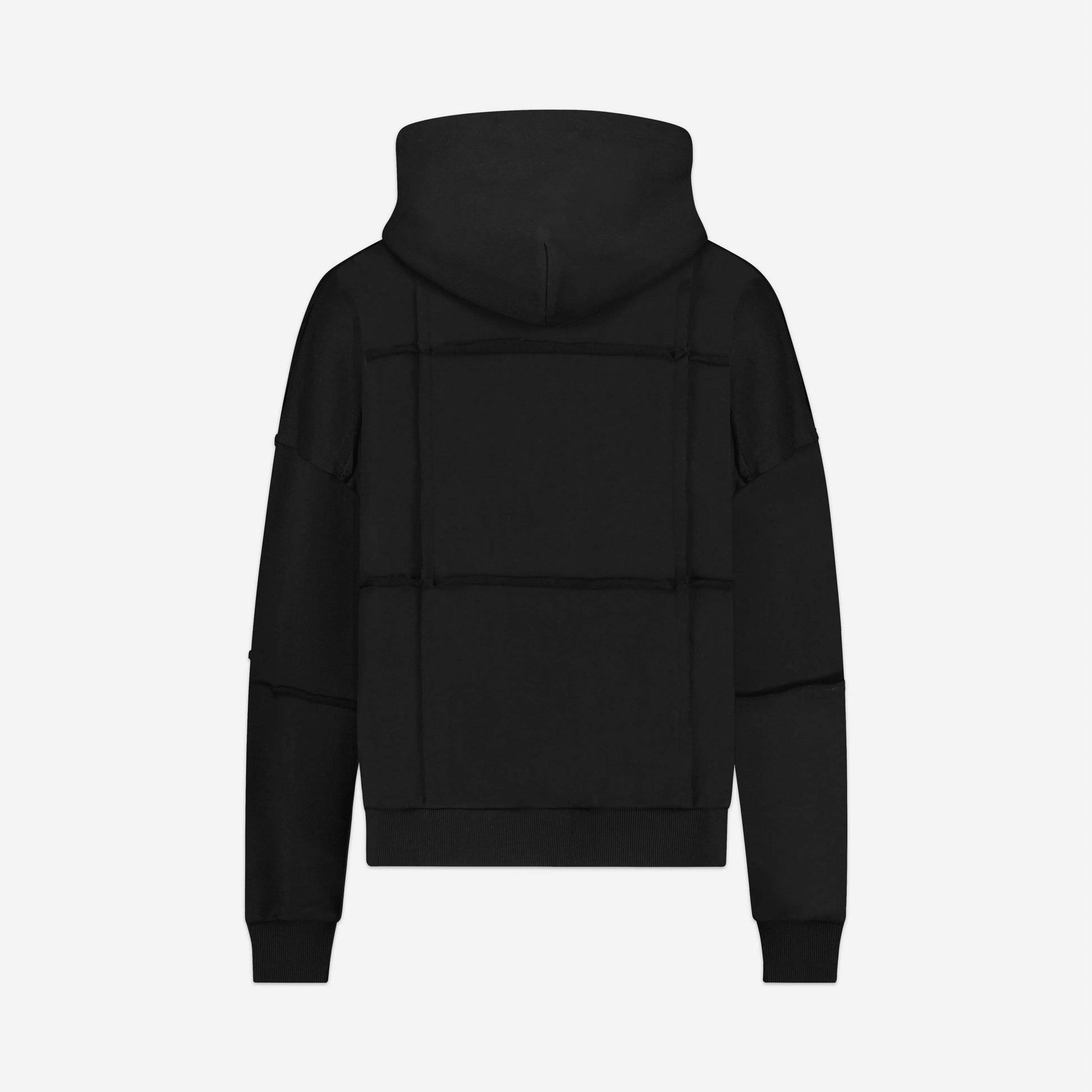 Cut and Sew Zip-Up Hoodie | Black