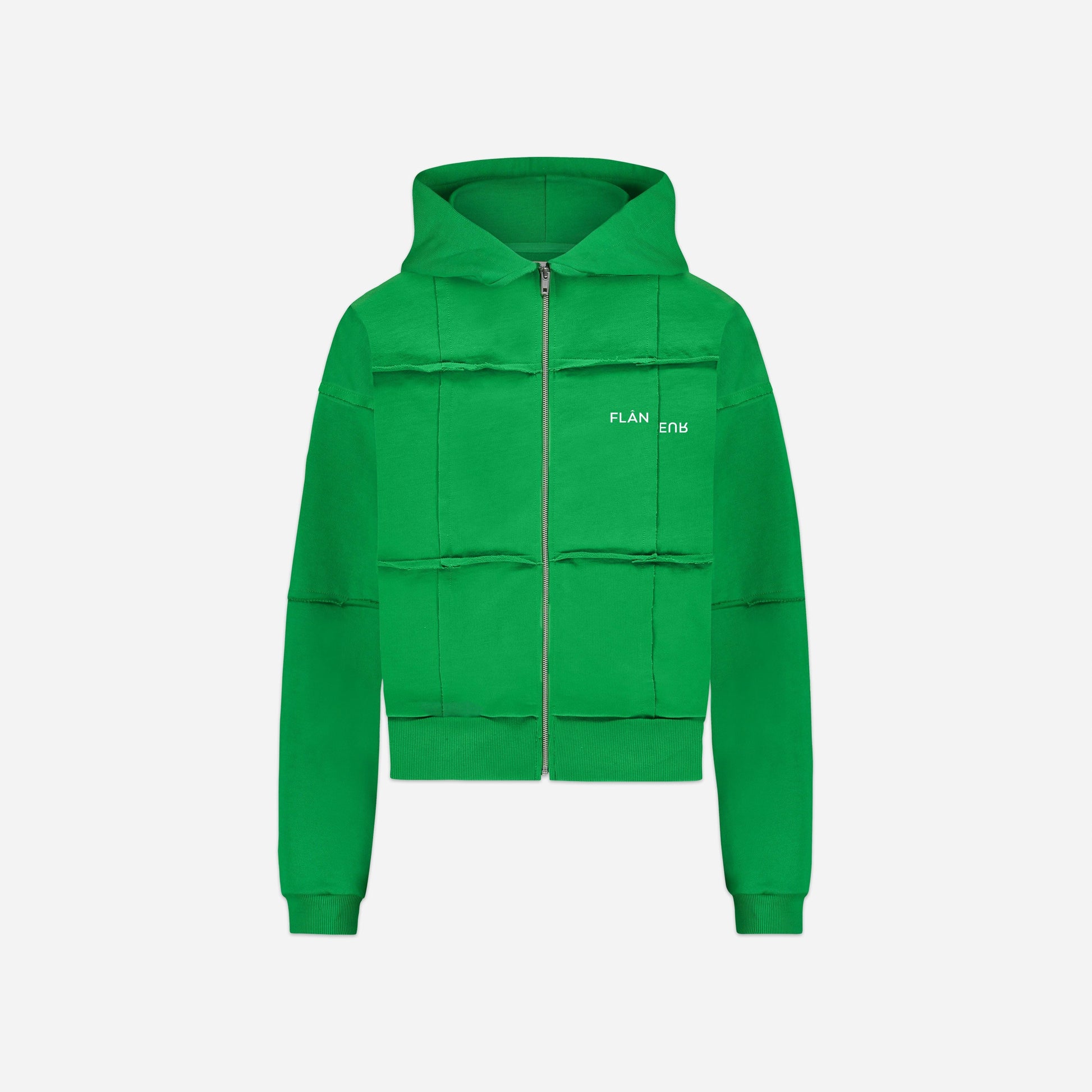 Cut and Sew Zip-Up Hoodie | Green