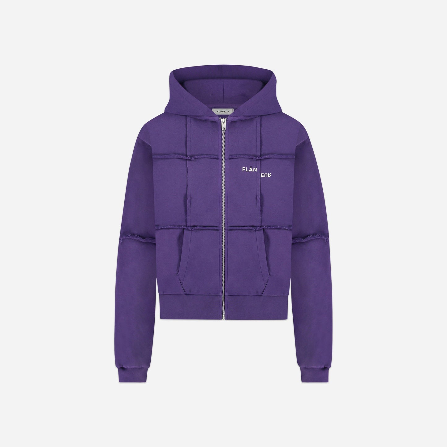 Cut and Sew Zip-Up Hoodie Purple