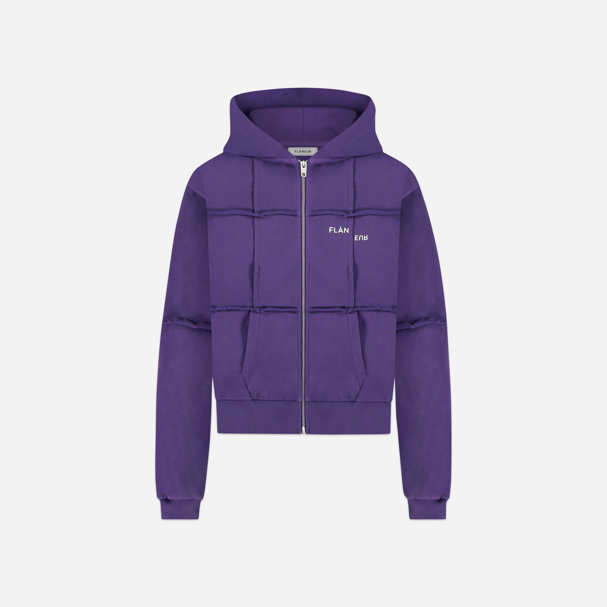 Cut and Sew Zip-Up Hoodie | Purple