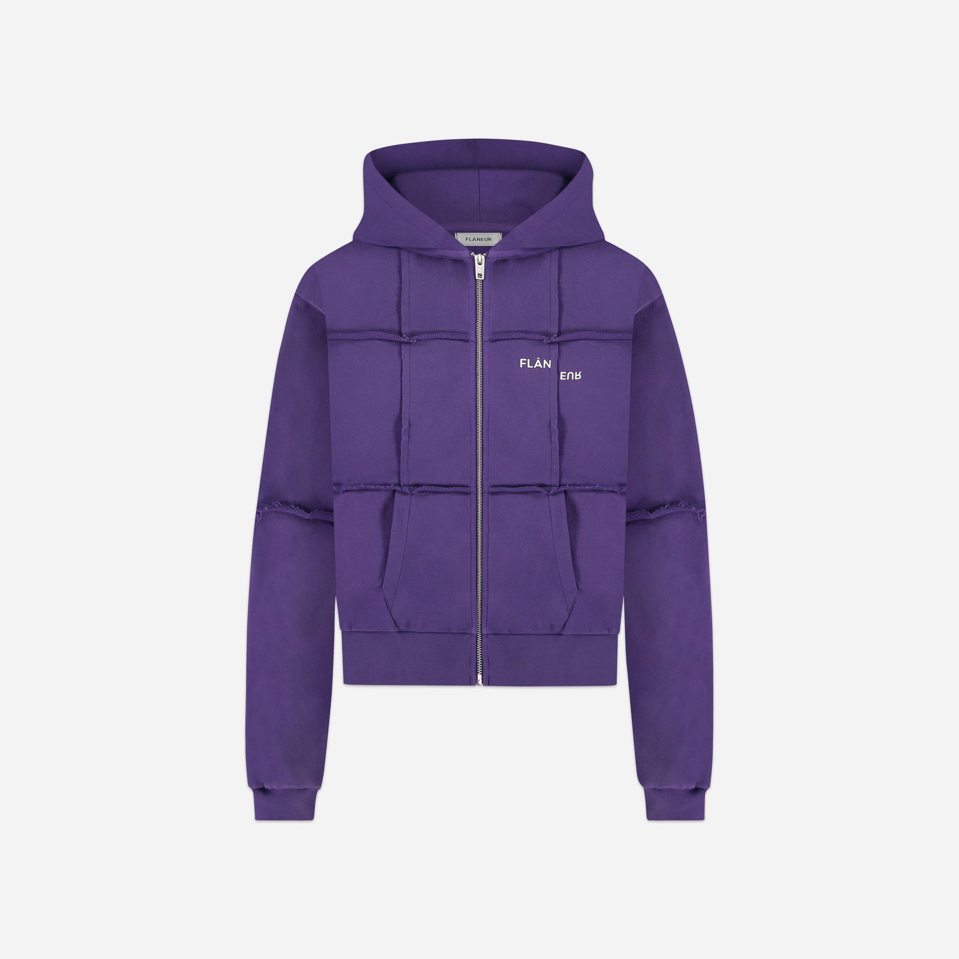 Cut and Sew Zip-Up Hoodie | Purple