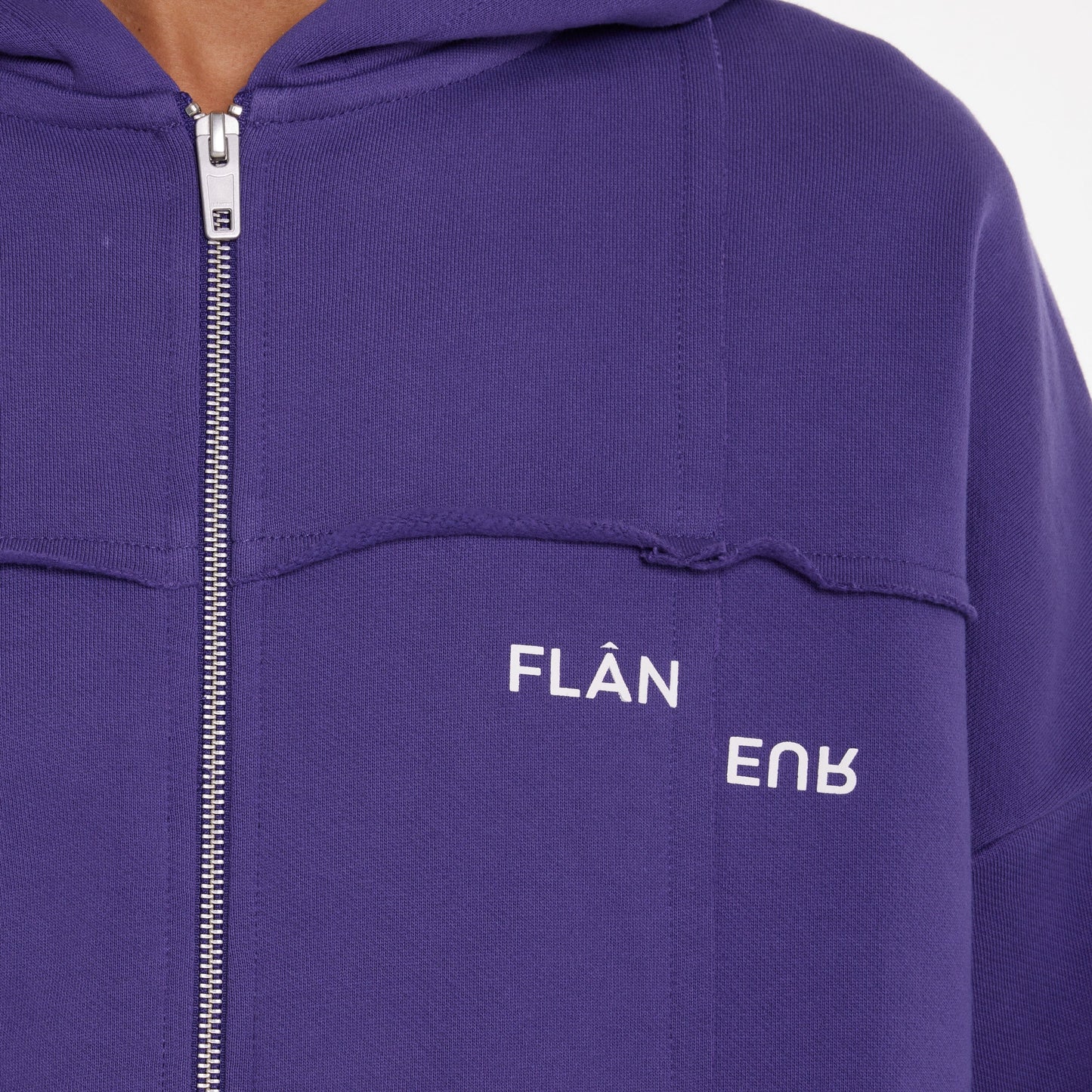 Cut and Sew Zip-Up Hoodie Purple