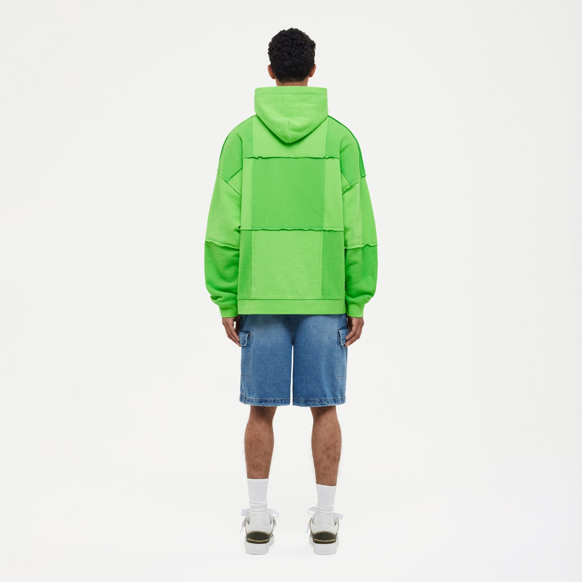 Cut & Sew Hoodie | Neon Green