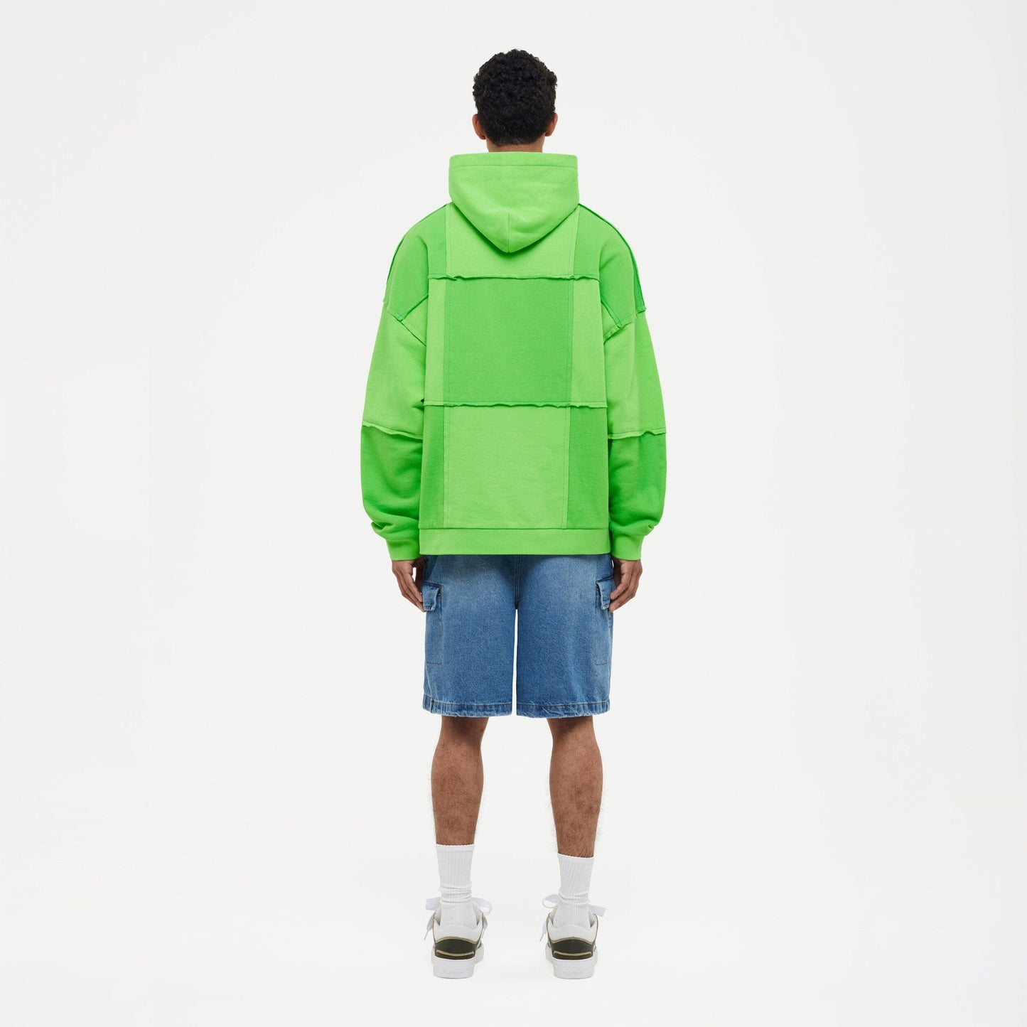 Cut & Sew Hoodie Neon Green