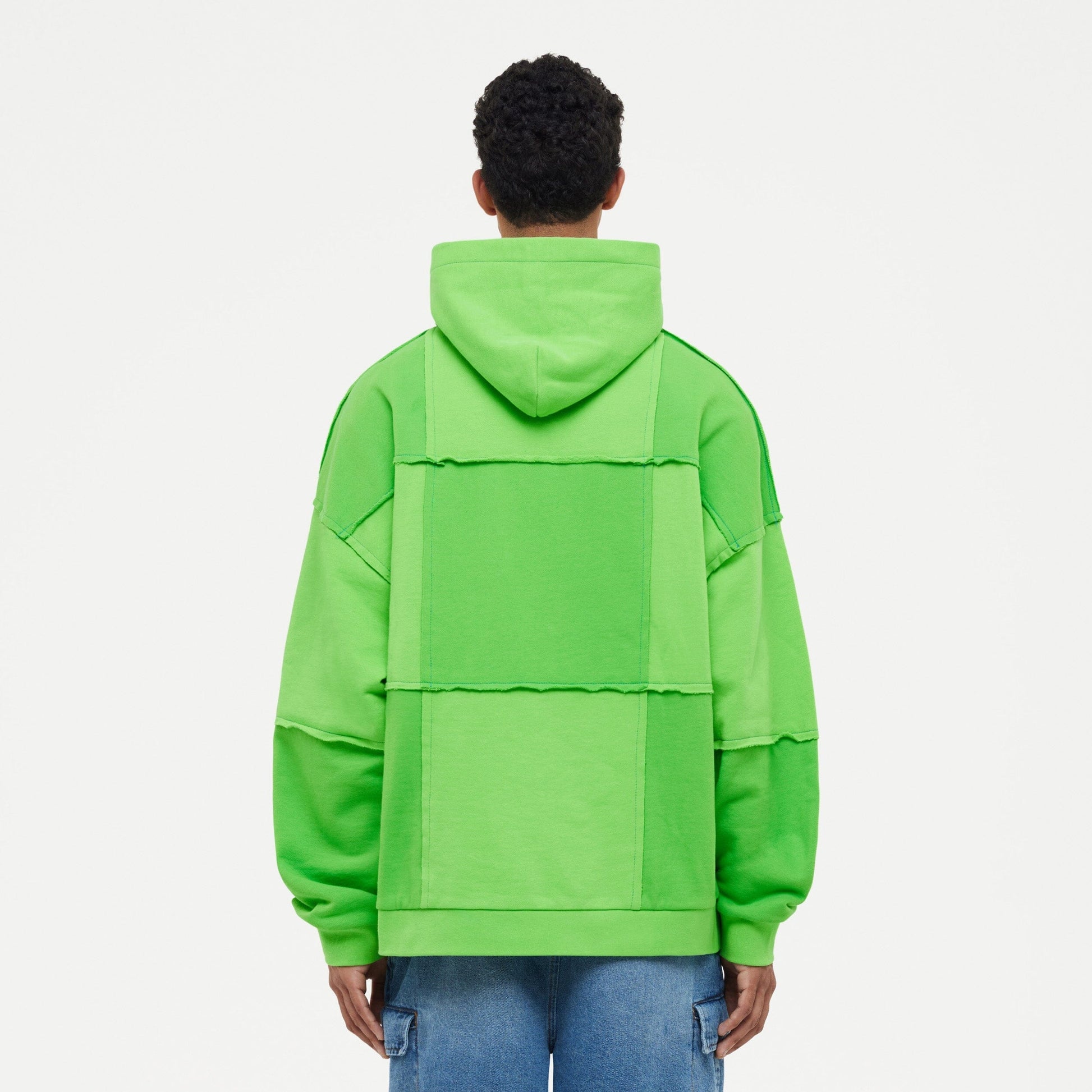 Cut & Sew Hoodie | Neon Green