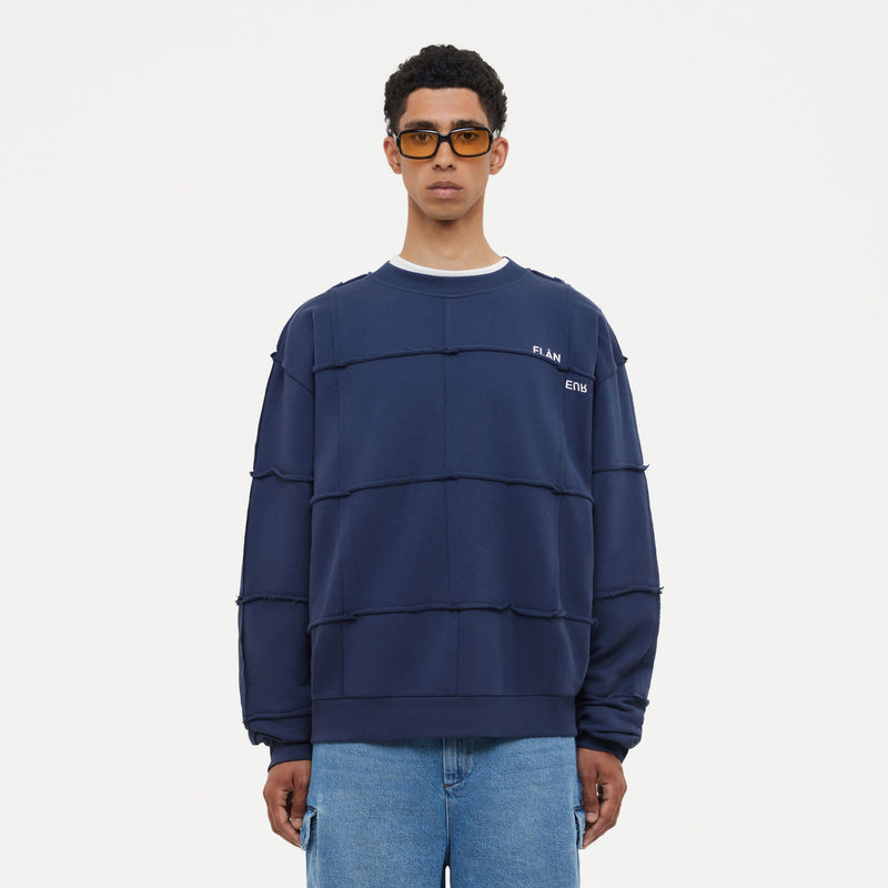 Cut & Sew Sweater | Deep Blue