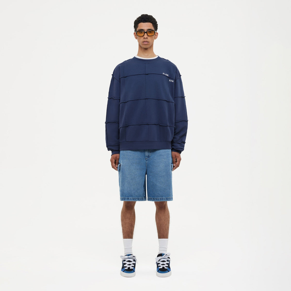 Cut & Sew Sweater | Deep Blue