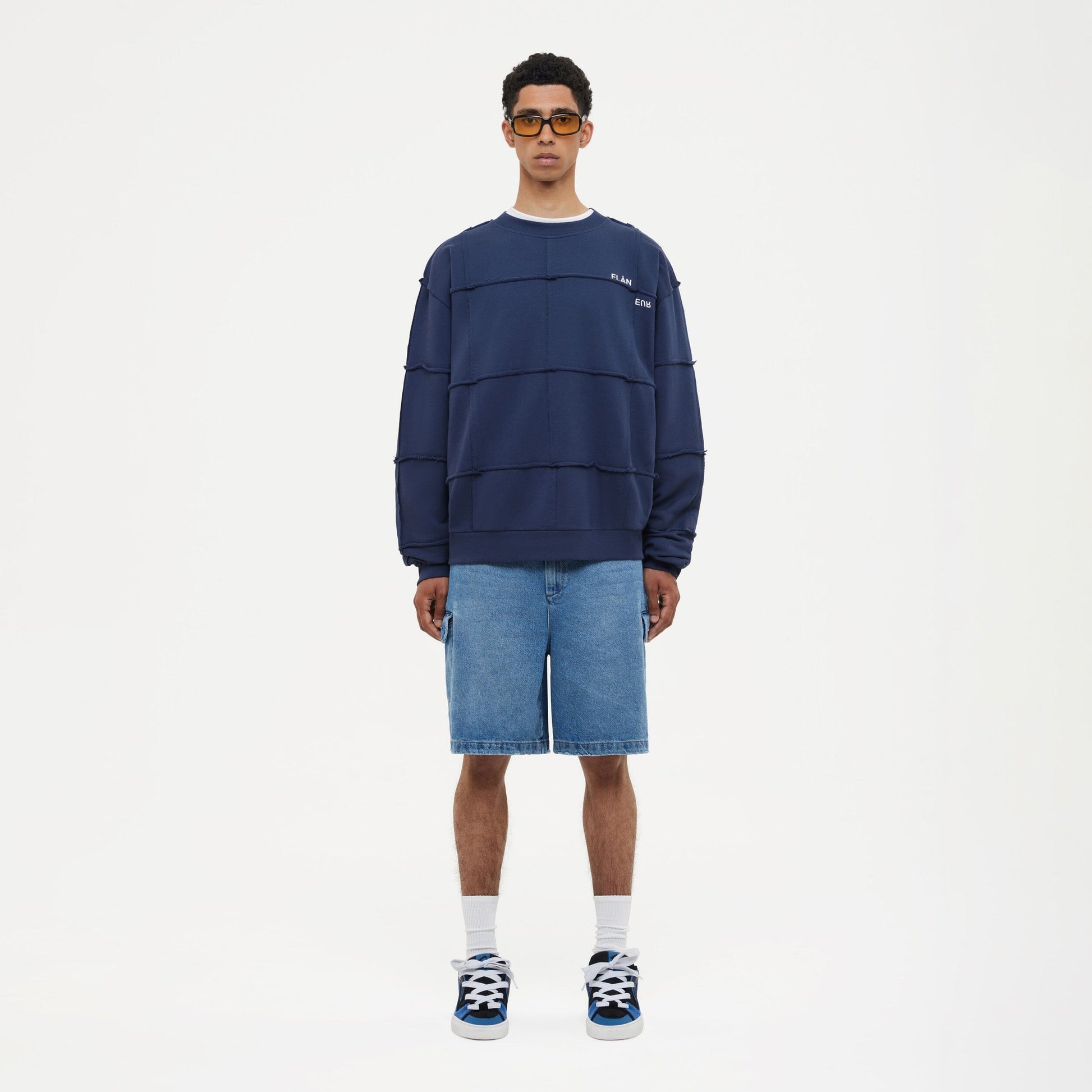 Cut & Sew Sweater | Deep Blue