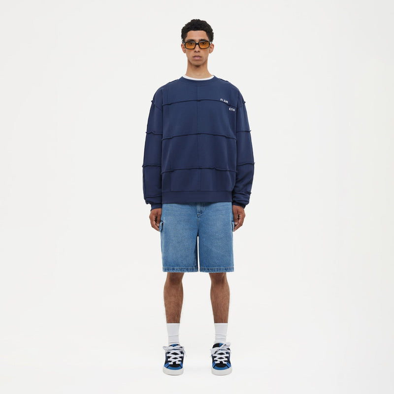 Cut & Sew Sweater | Deep Blue