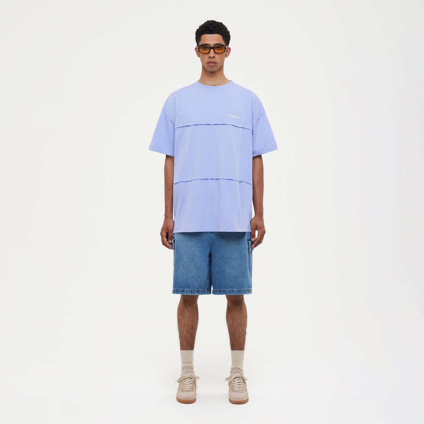 Cut & Sew T-Shirt Purple