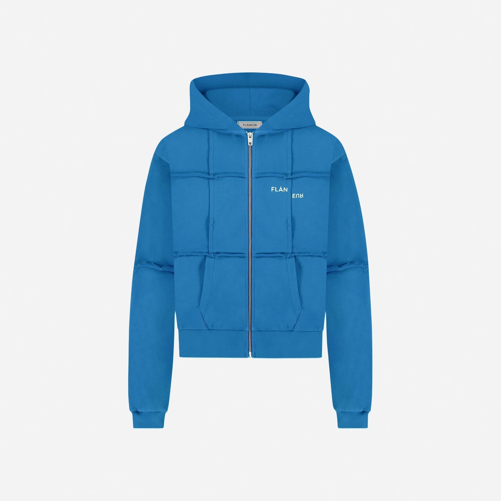 Cut & Sew Zip-Up Hoodie | Cobalt Blue