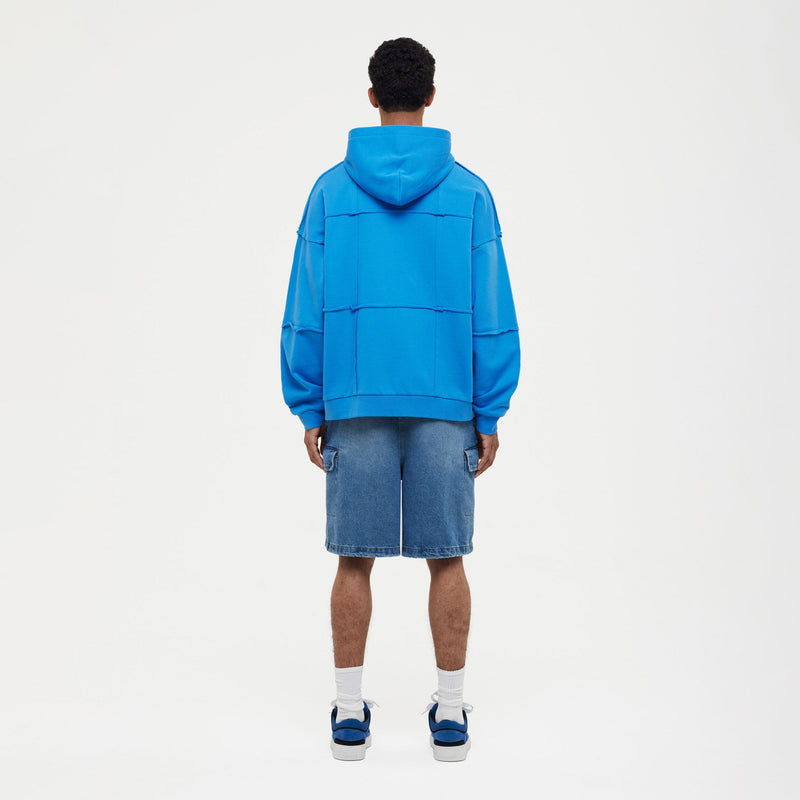 Cut & Sew Zip-Up Hoodie | Cobalt Blue