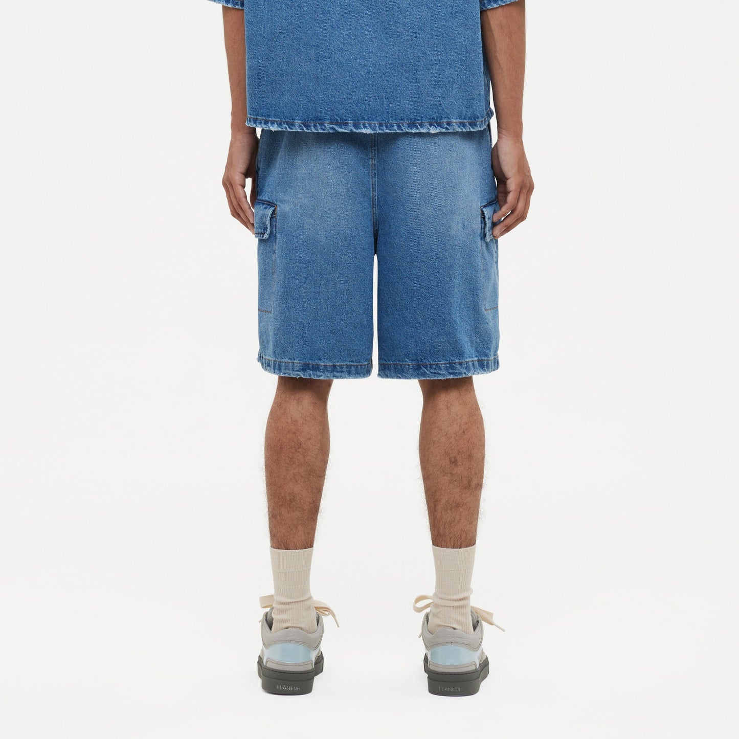 Denim Cargo Shorts Blue