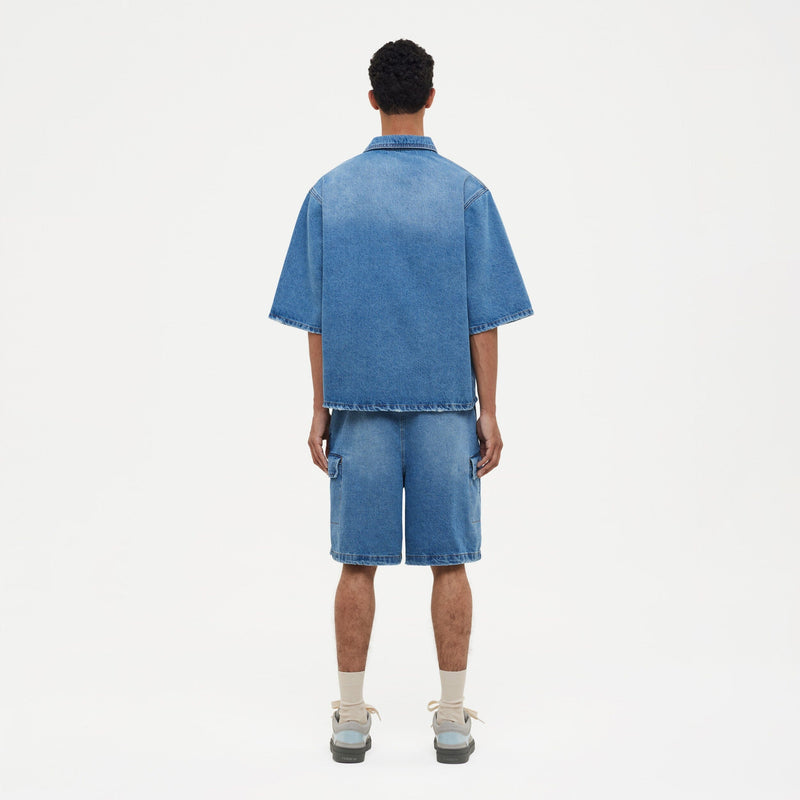 Denim Cargo Shorts | Blue