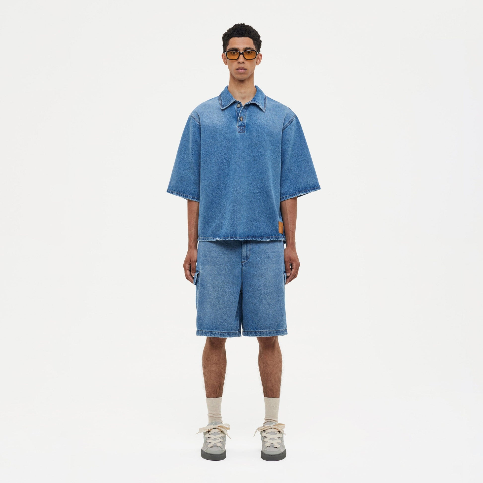 Denim Cargo Shorts Blue