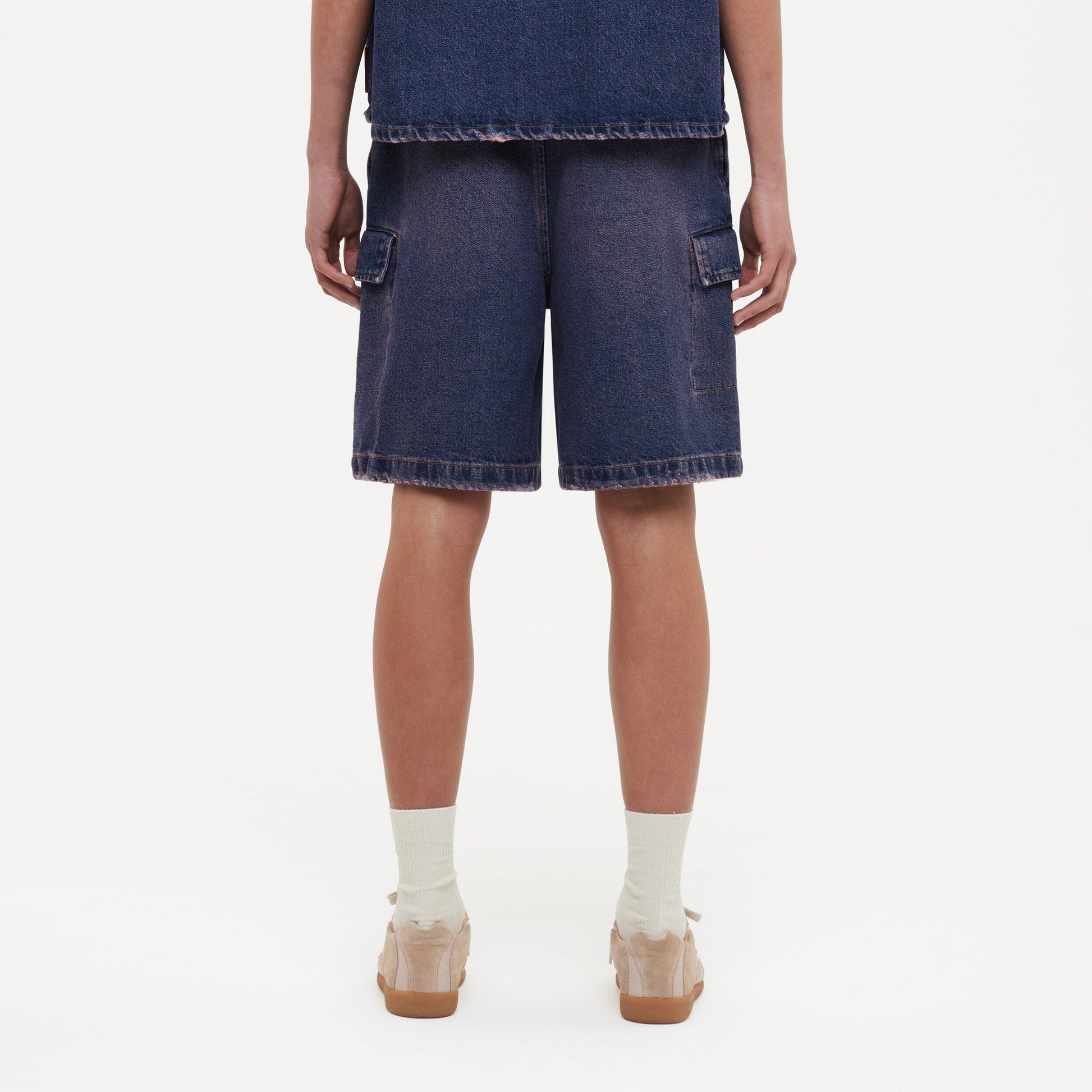 Denim Cargo Shorts | Violet Wash