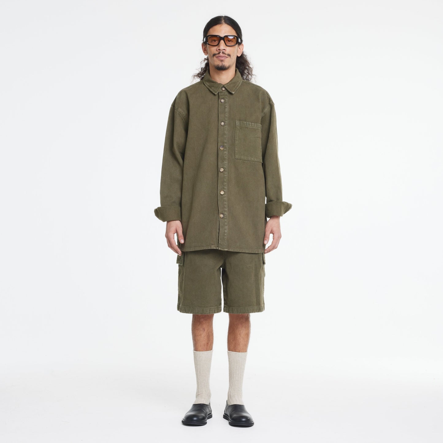 Denim Shirt | Army Green
