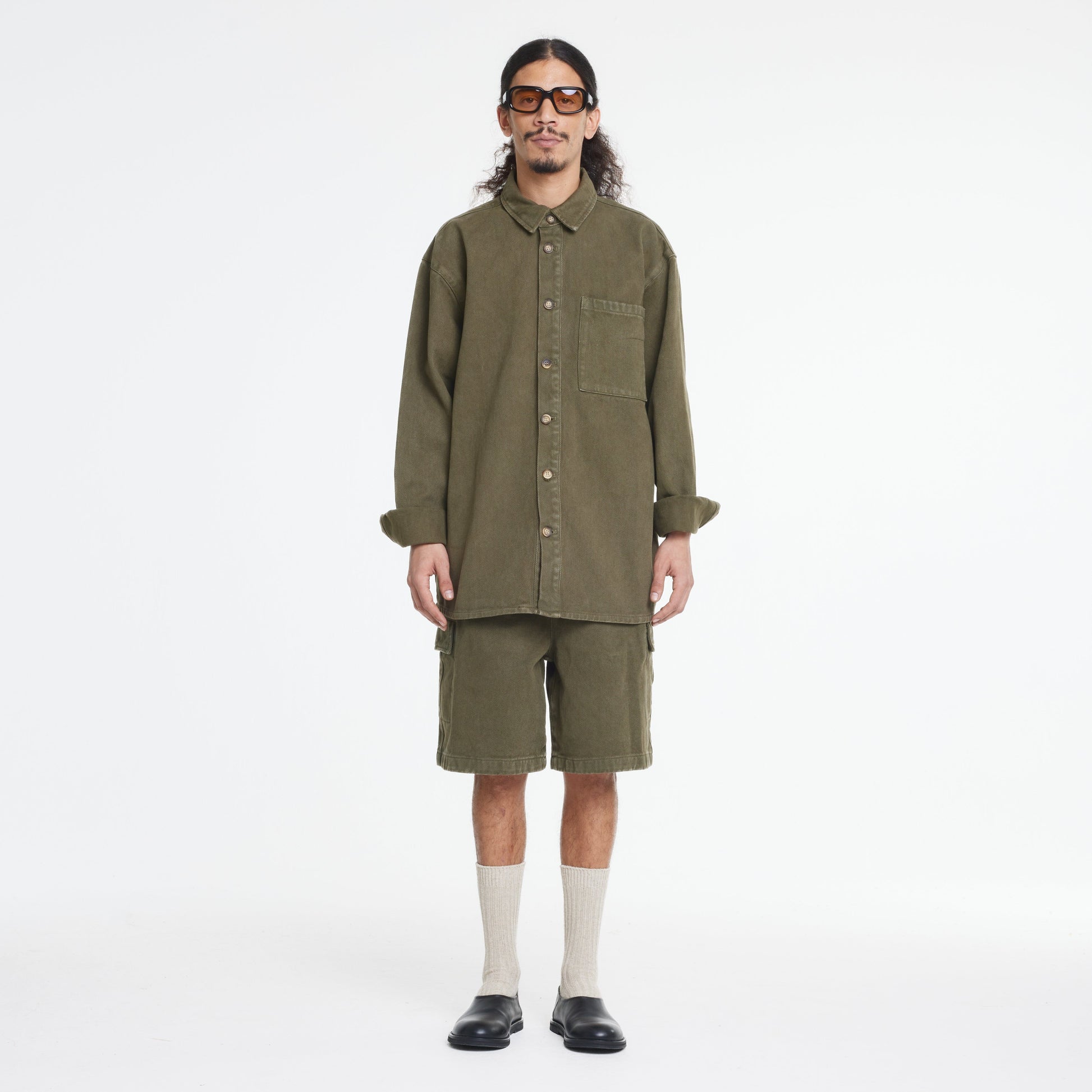 Denim Shirt | Army Green