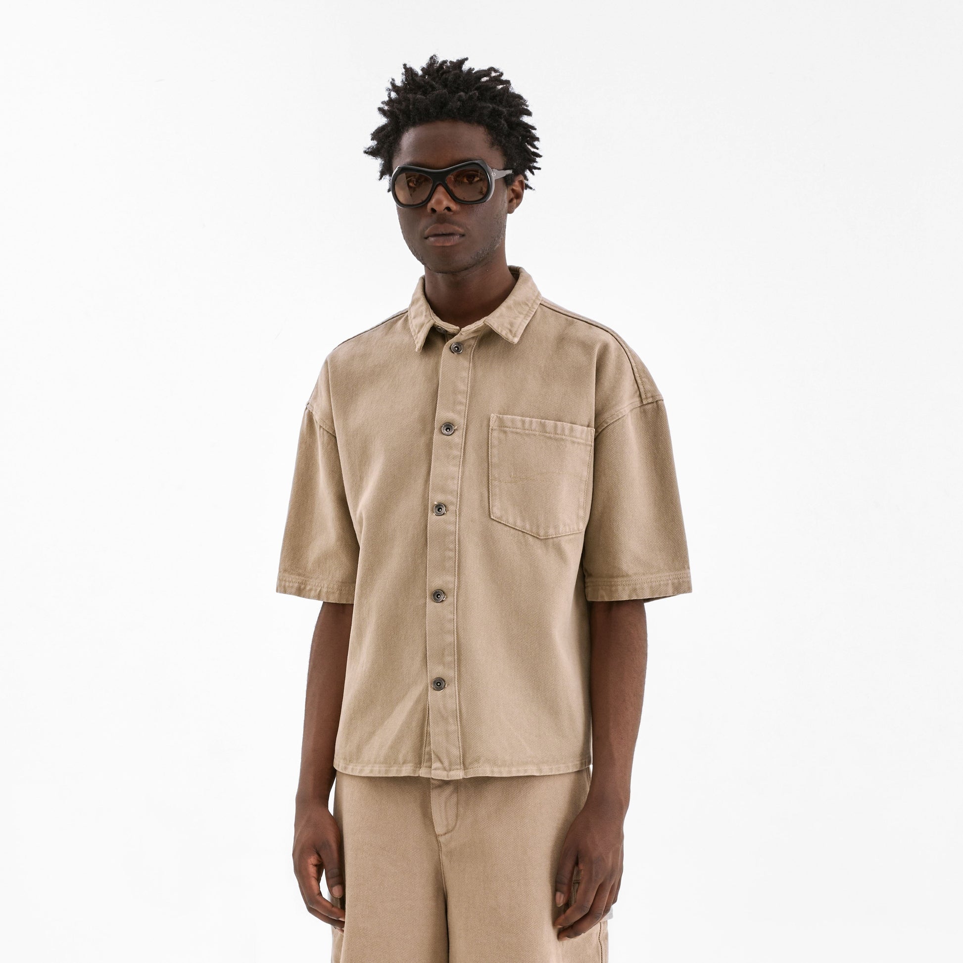 Denim Shirt | Beige