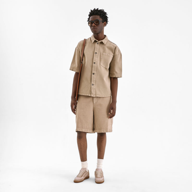 Denim Shirt | Beige
