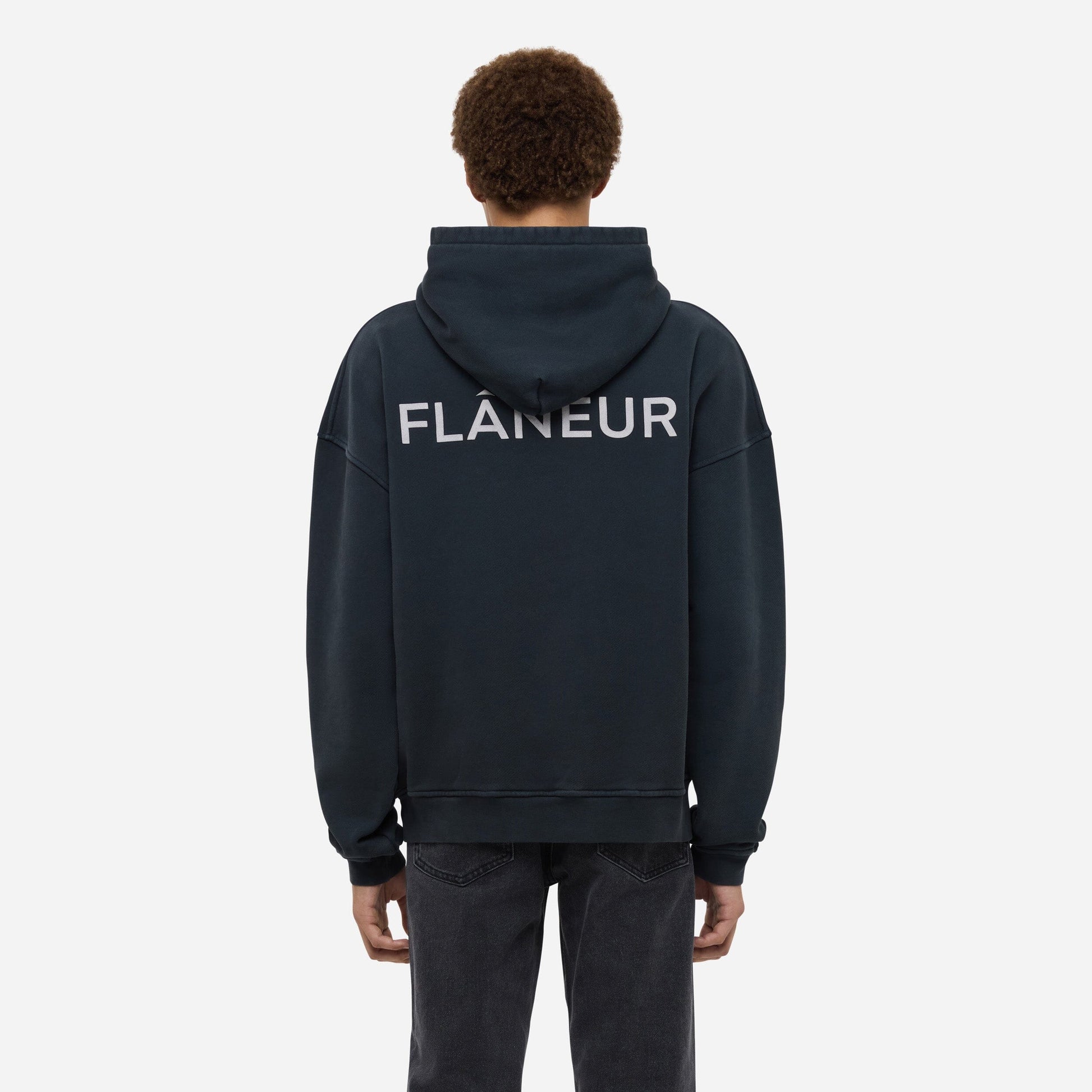 Double Logo Washed Hoodie (500GSM) | Black