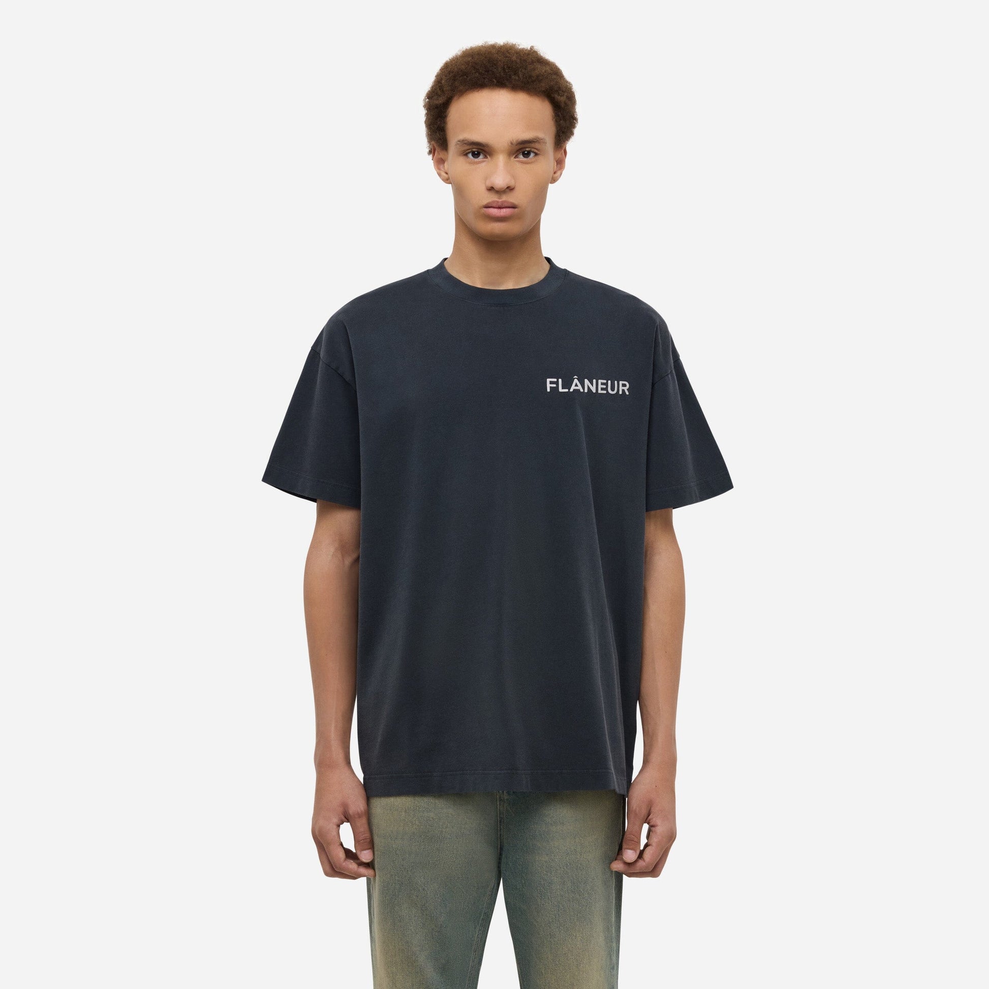 Double Logo Washed T-Shirt | Black