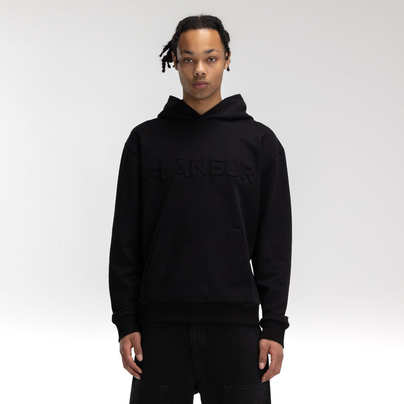Embossed Hoodie | Black