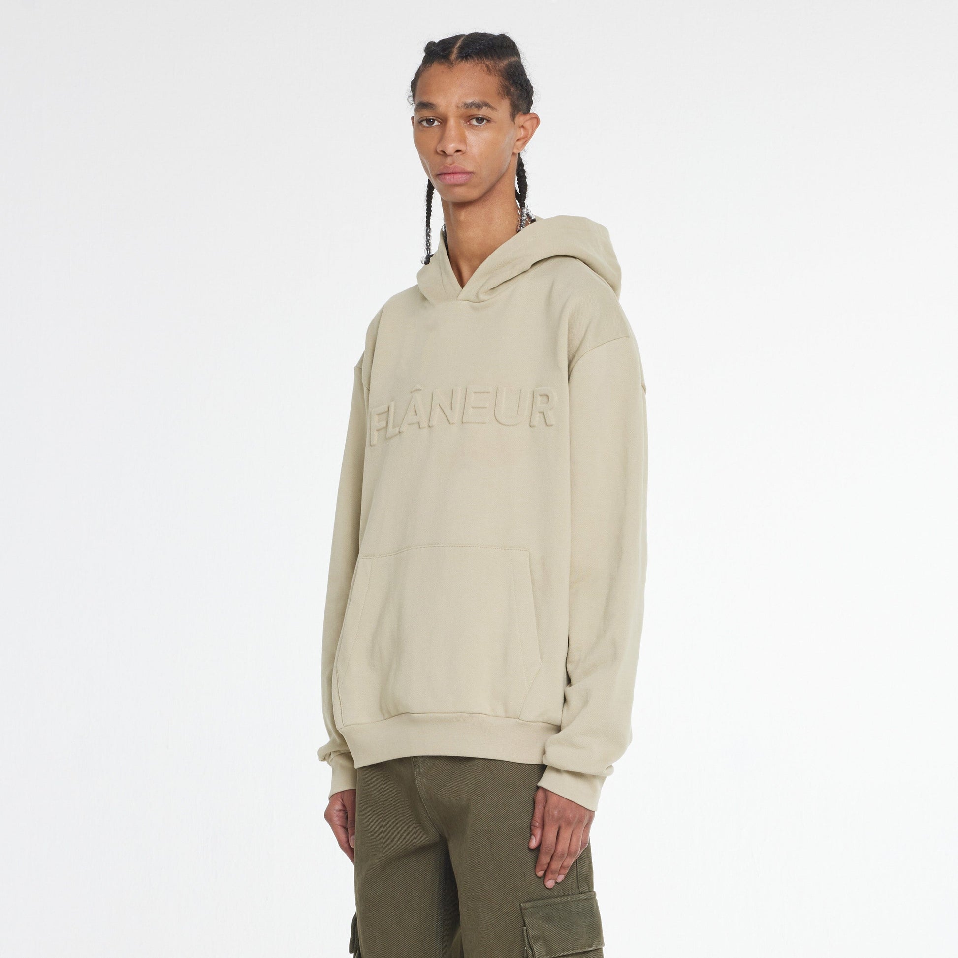 Embossed Hoodie Sand