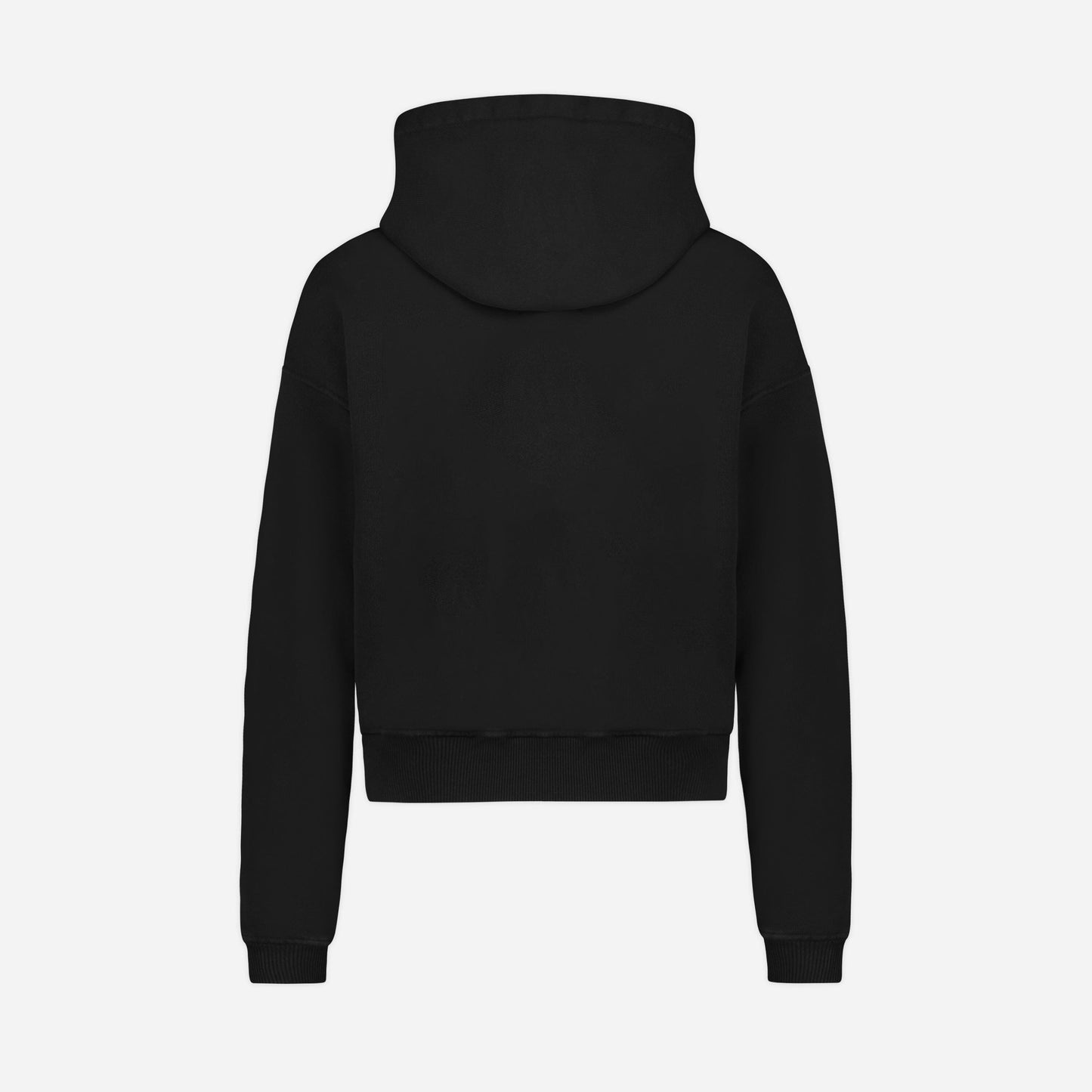 Embossed Zip-Up Hoodie Black