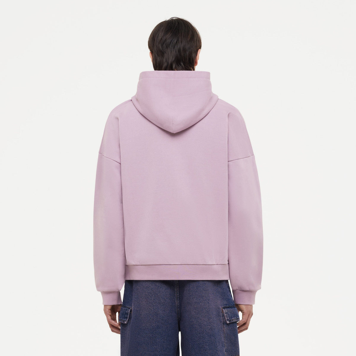Embossed Zip-Up Hoodie | Mauve
