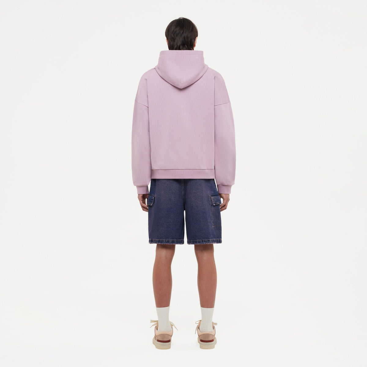 Embossed Zip-Up Hoodie | Mauve