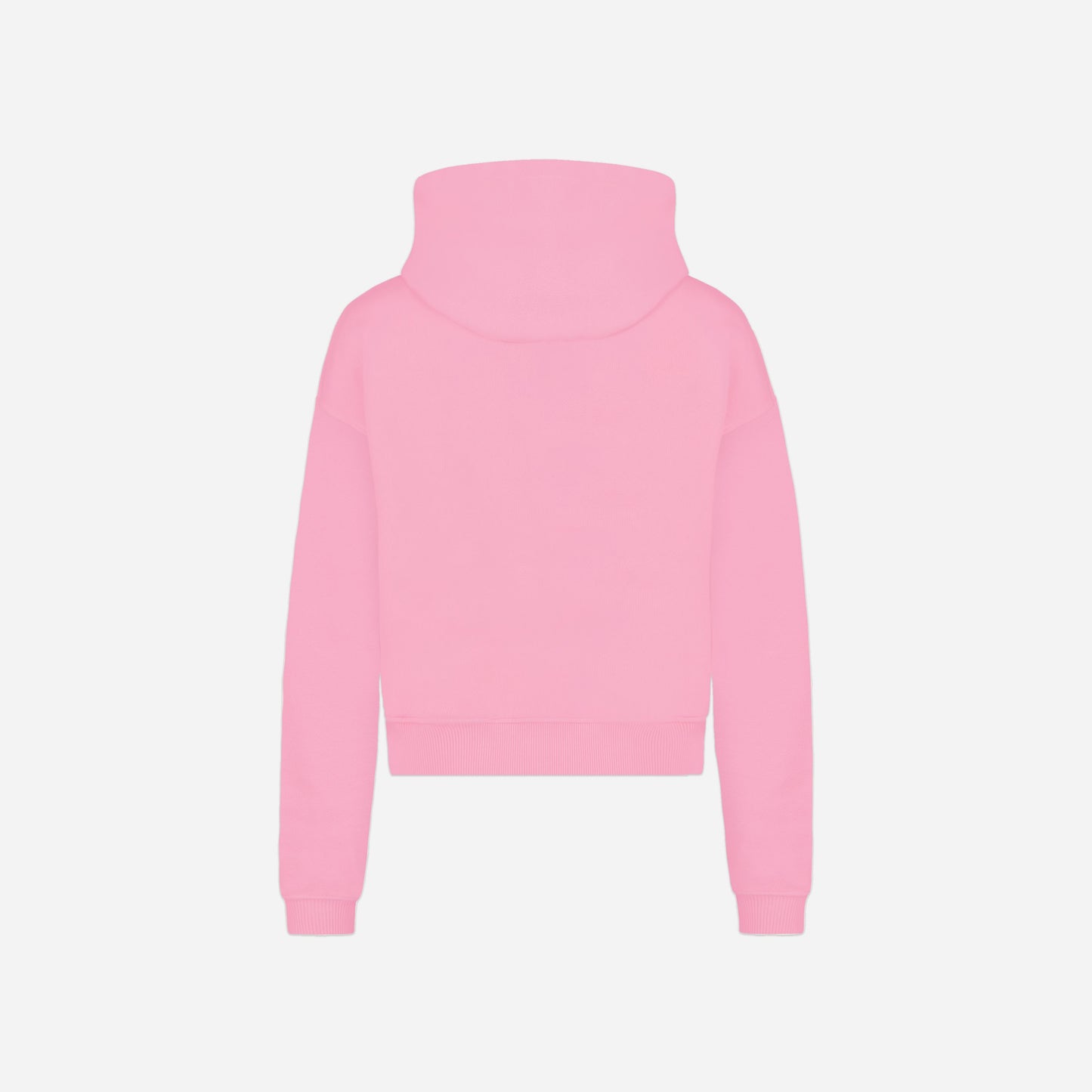 Embossed Zip-Up Hoodie Pink