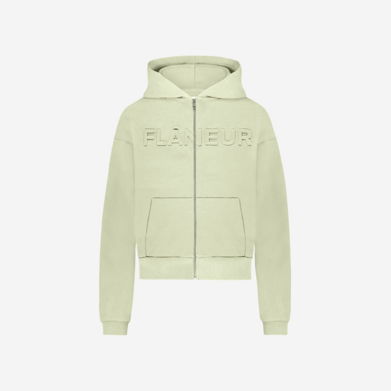 Embossed Zip-Up Hoodie Resin