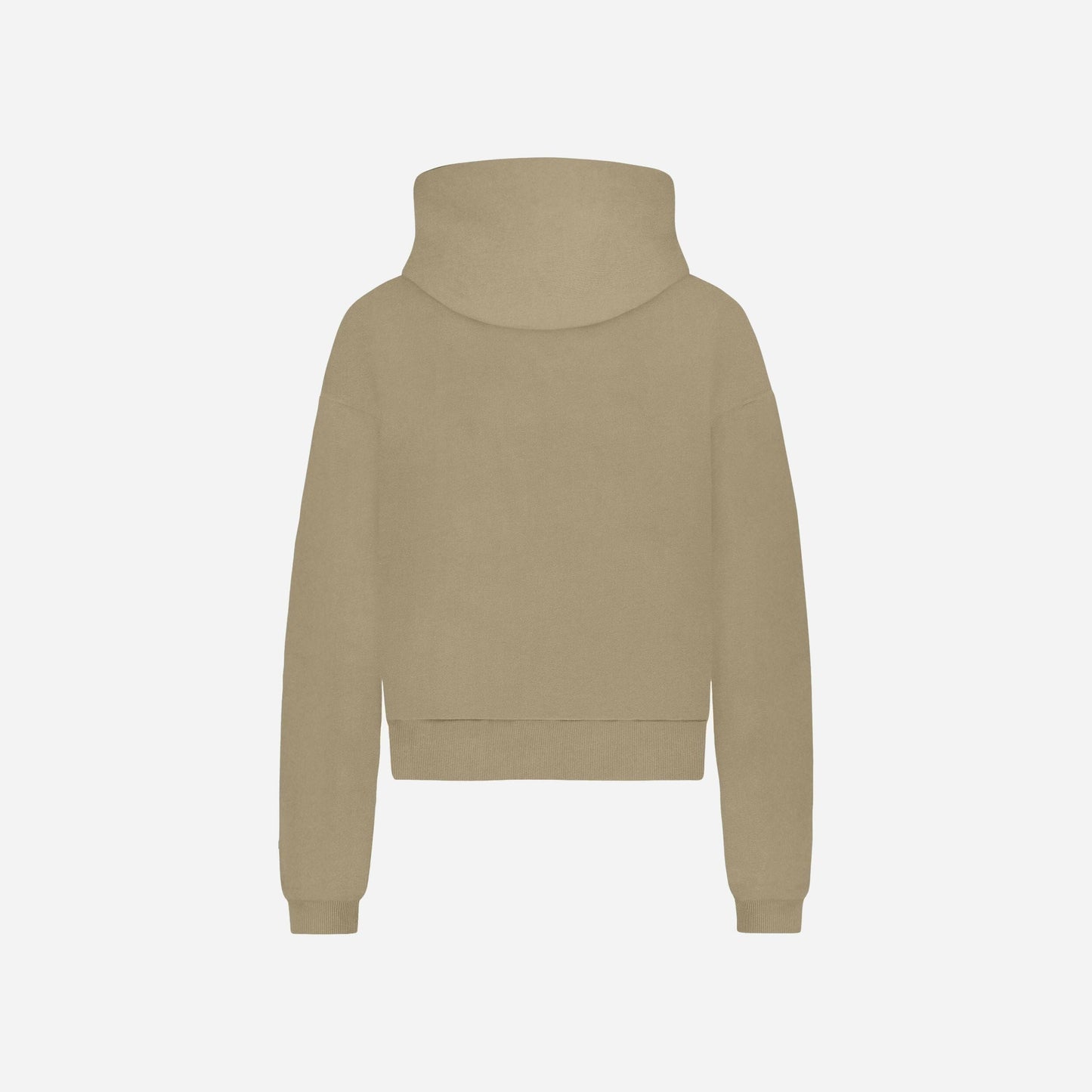 Embossed Zip-Up Hoodie | Sand