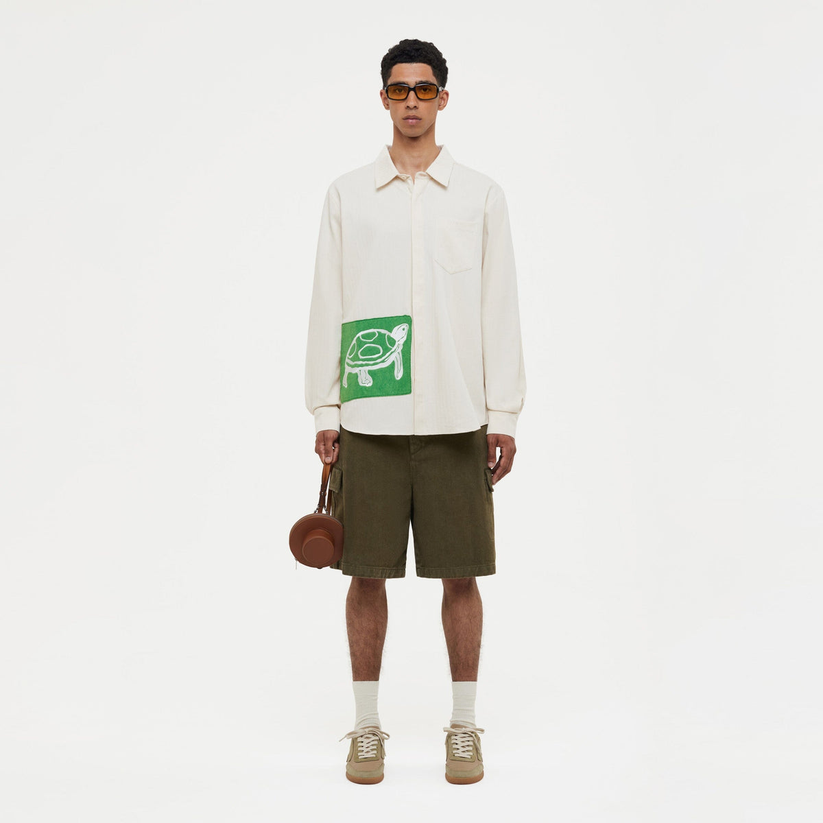 Embroidered Turtle Shirt | Ecru
