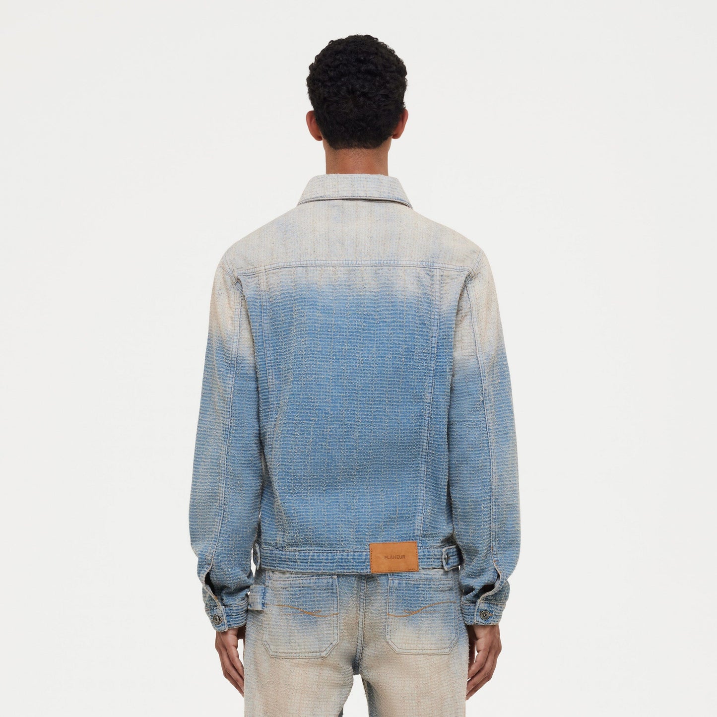 Faded Tweed Denim Jacket Light blue