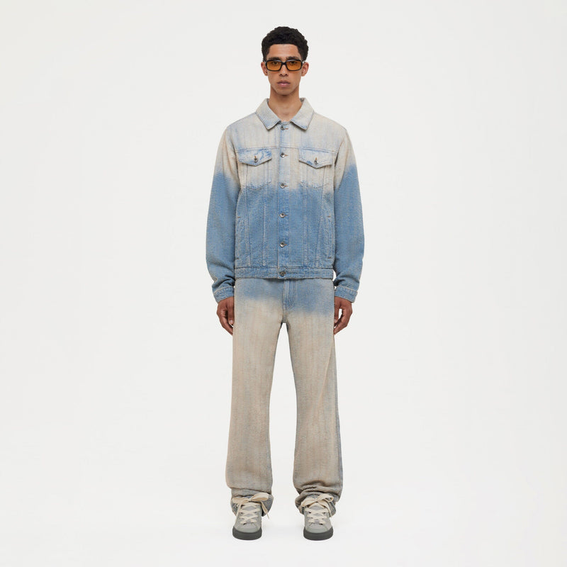 Faded Tweed Denim Jeans | Light Blue