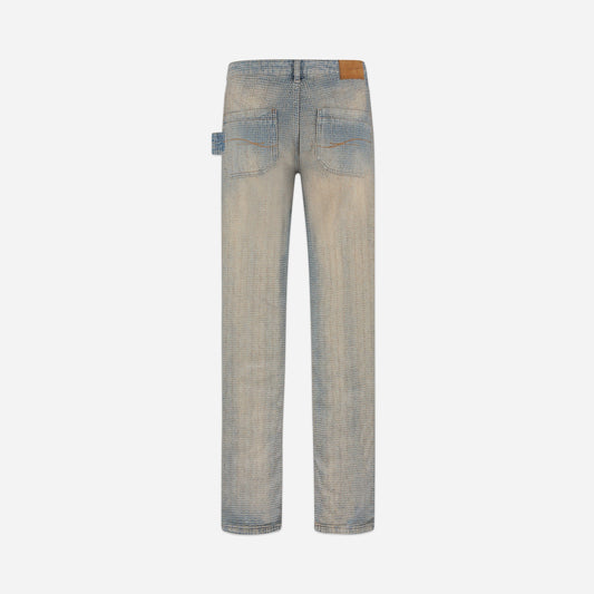 Faded Tweed Denim Jeans Light blue