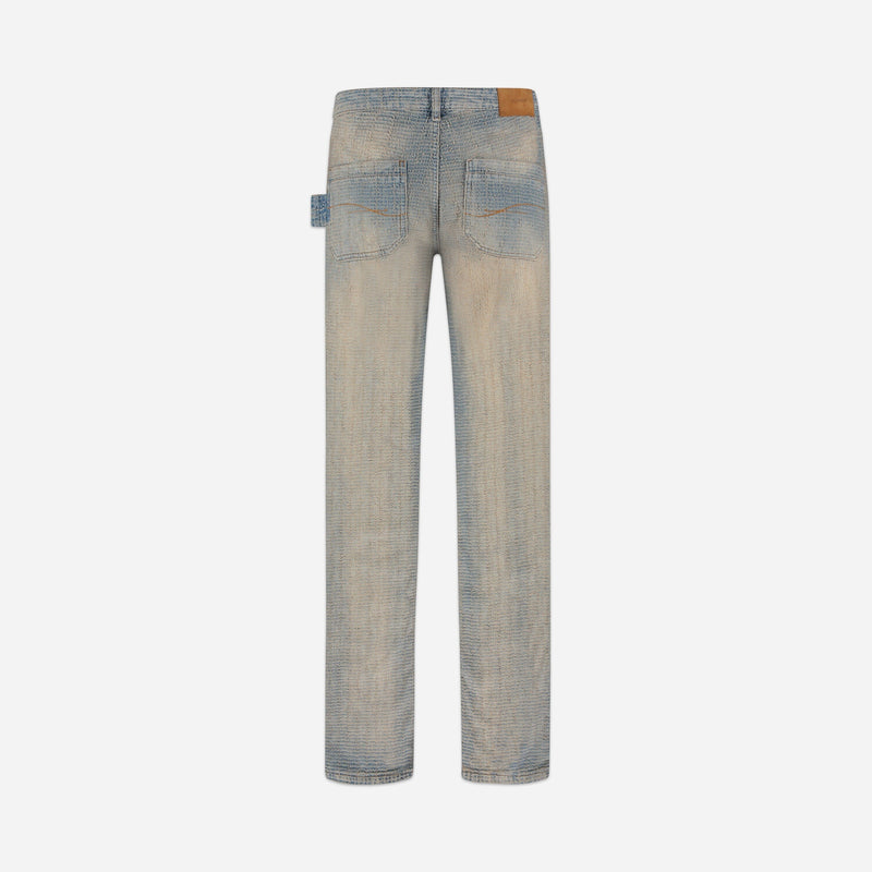 Faded Tweed Denim Jeans | Light Blue
