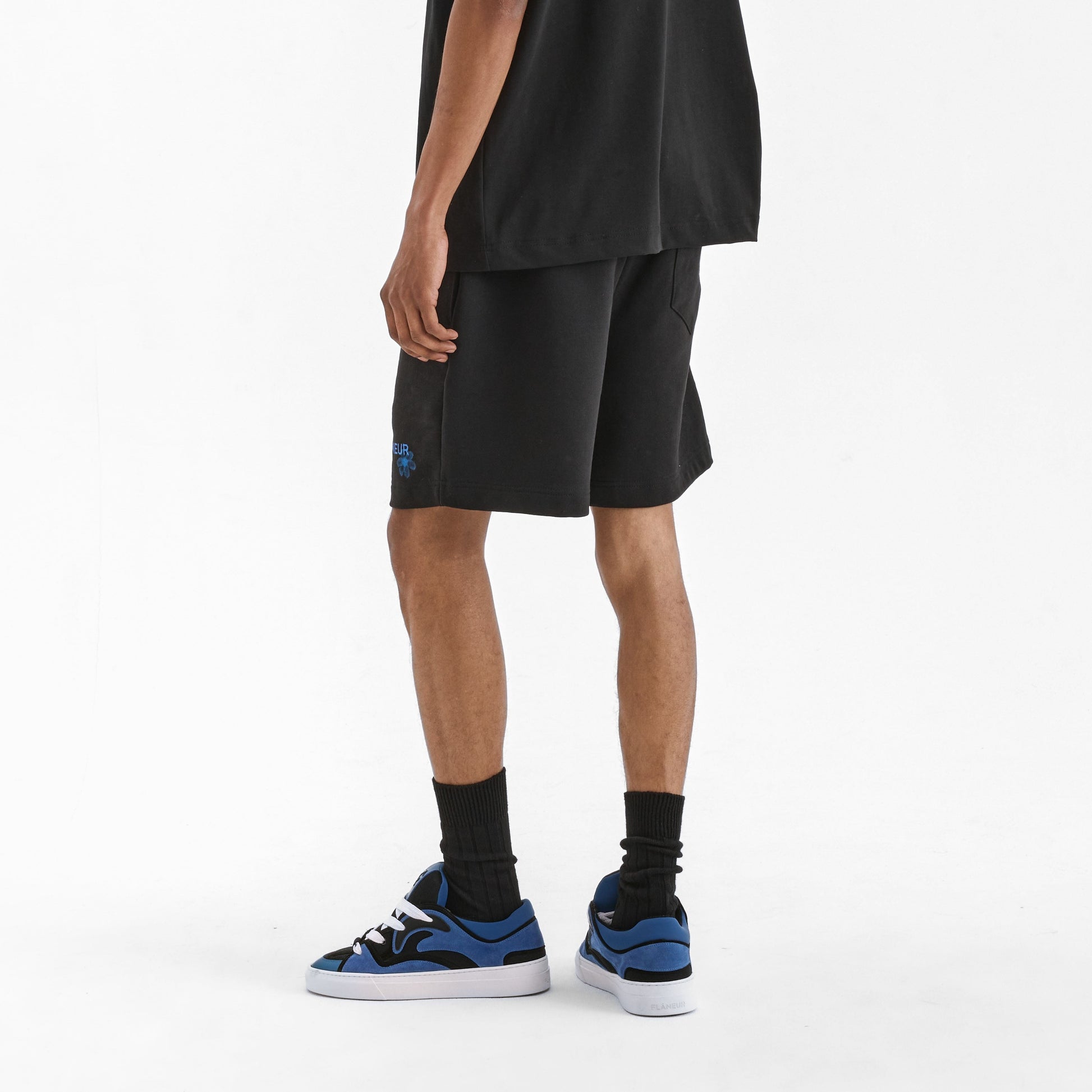 Floral Watercolor Shorts | Black