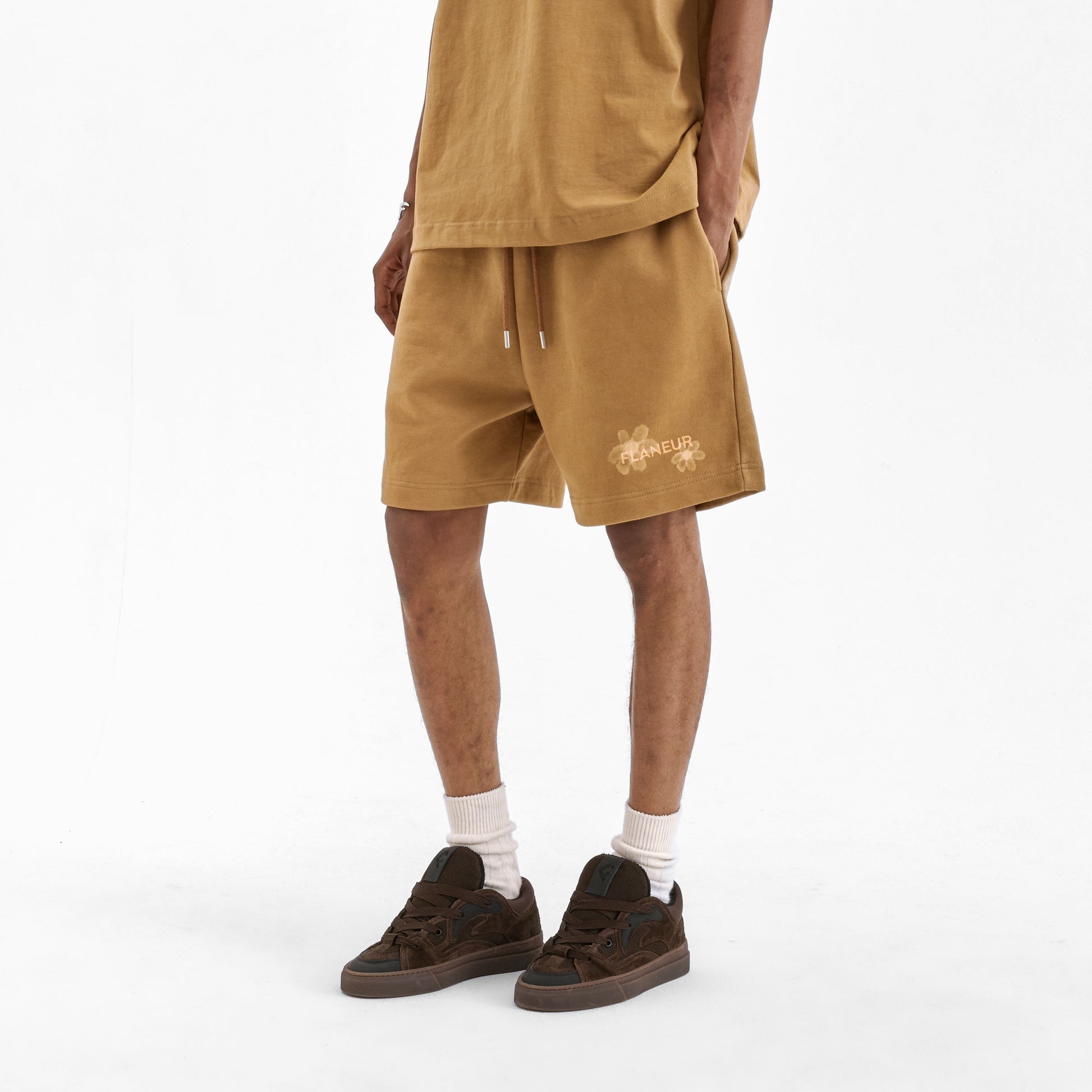 Floral Watercolor Shorts | Brown