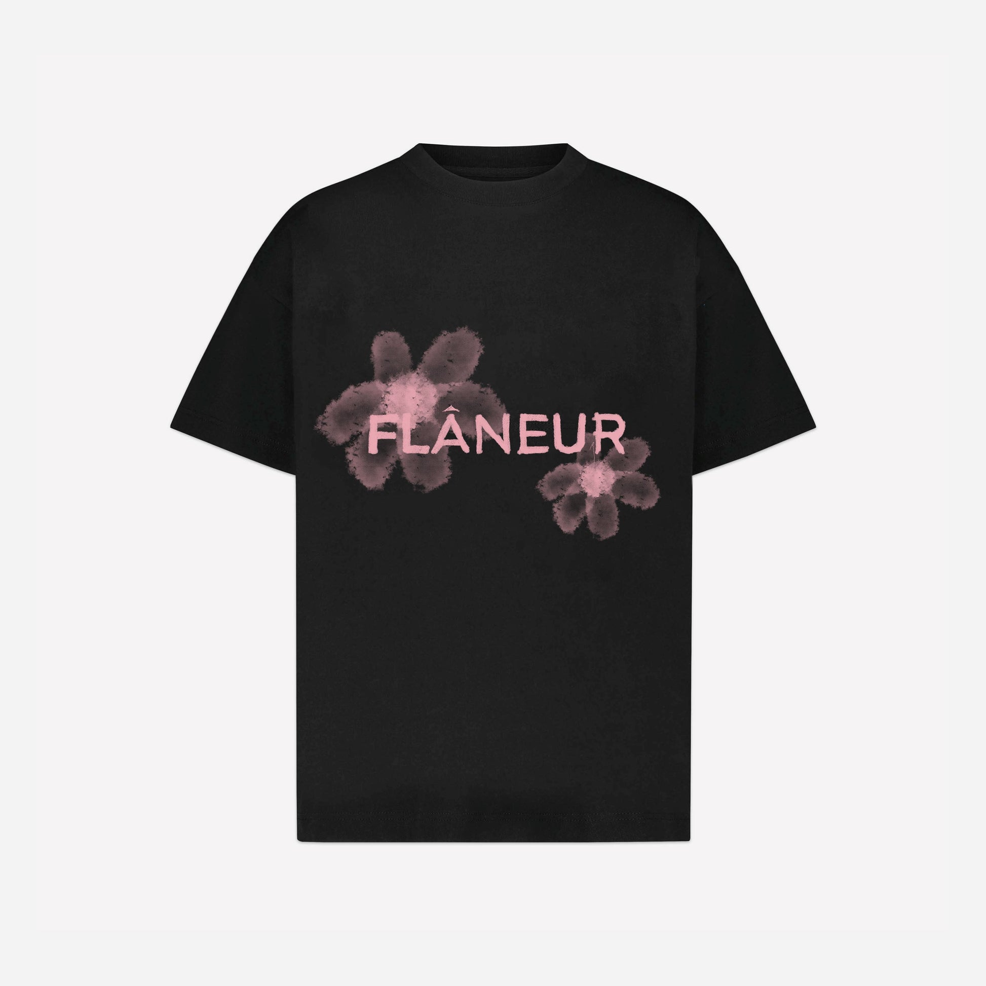 Floral Watercolor T-Shirt Black Pink