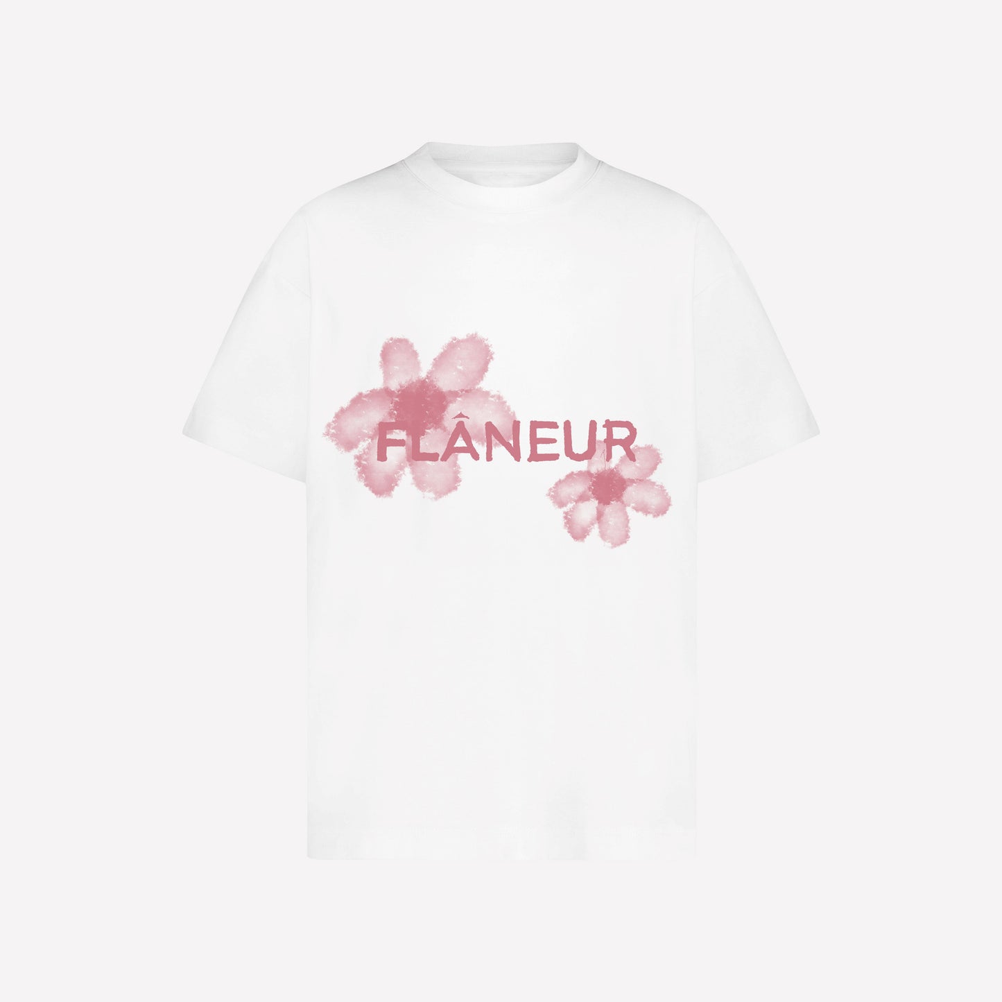 Floral Watercolor T-Shirt White Pink