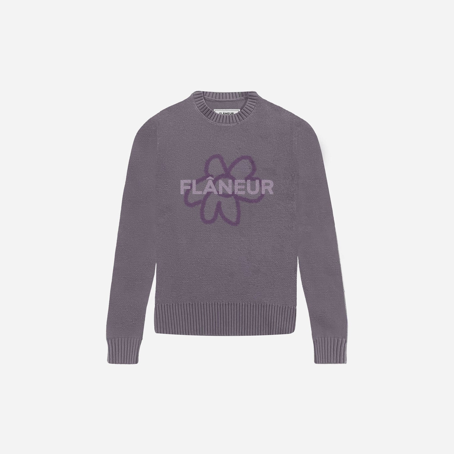 Flower Doodle Jacquard Sweater | Purple