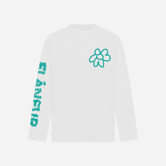 Flower Doodle Long Sleeve White